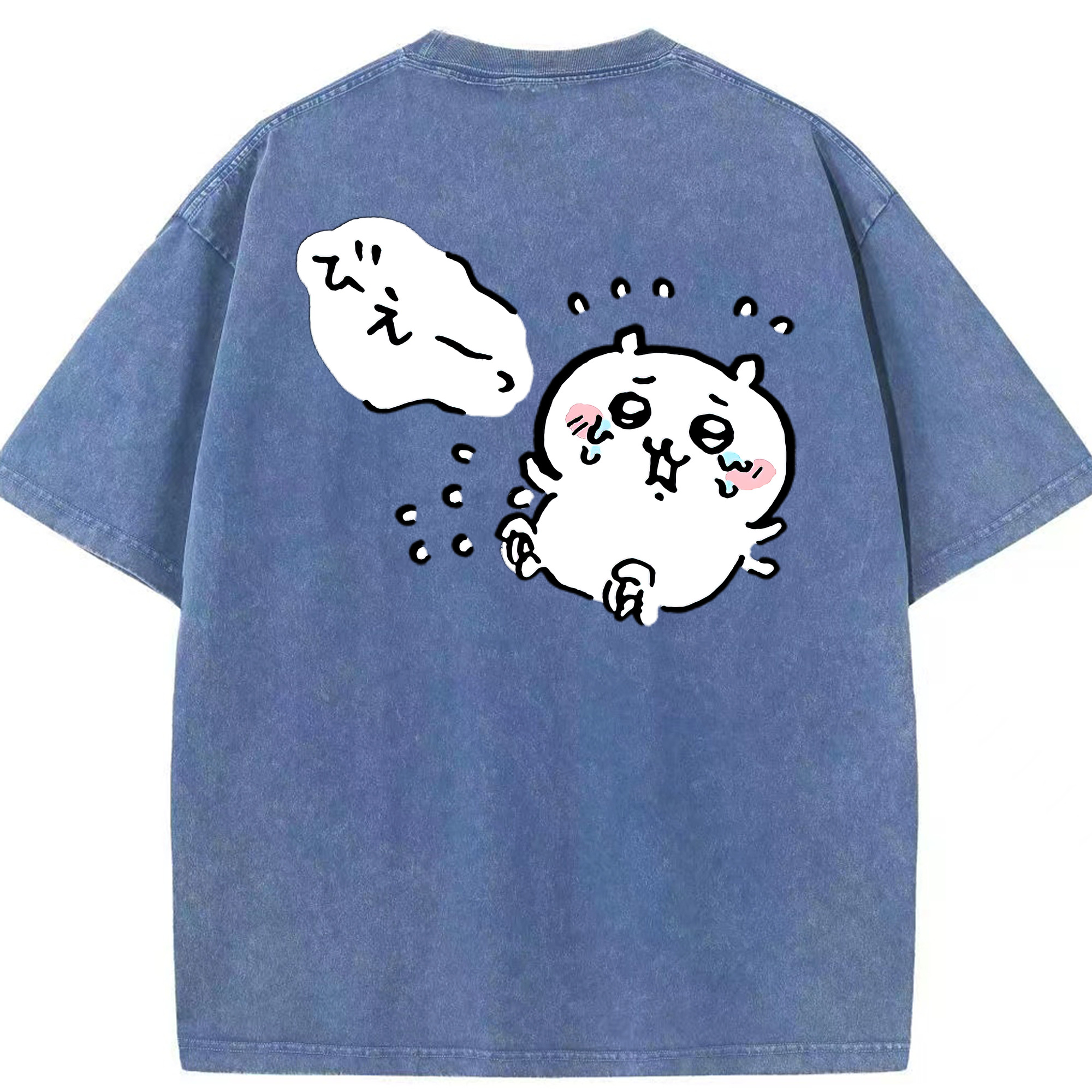 （画像用） ちいかわ ちいかわ Chii-kawa chiikawa 綿100% ヴィンテージ風 半袖Tシャツ（背面プリント）
