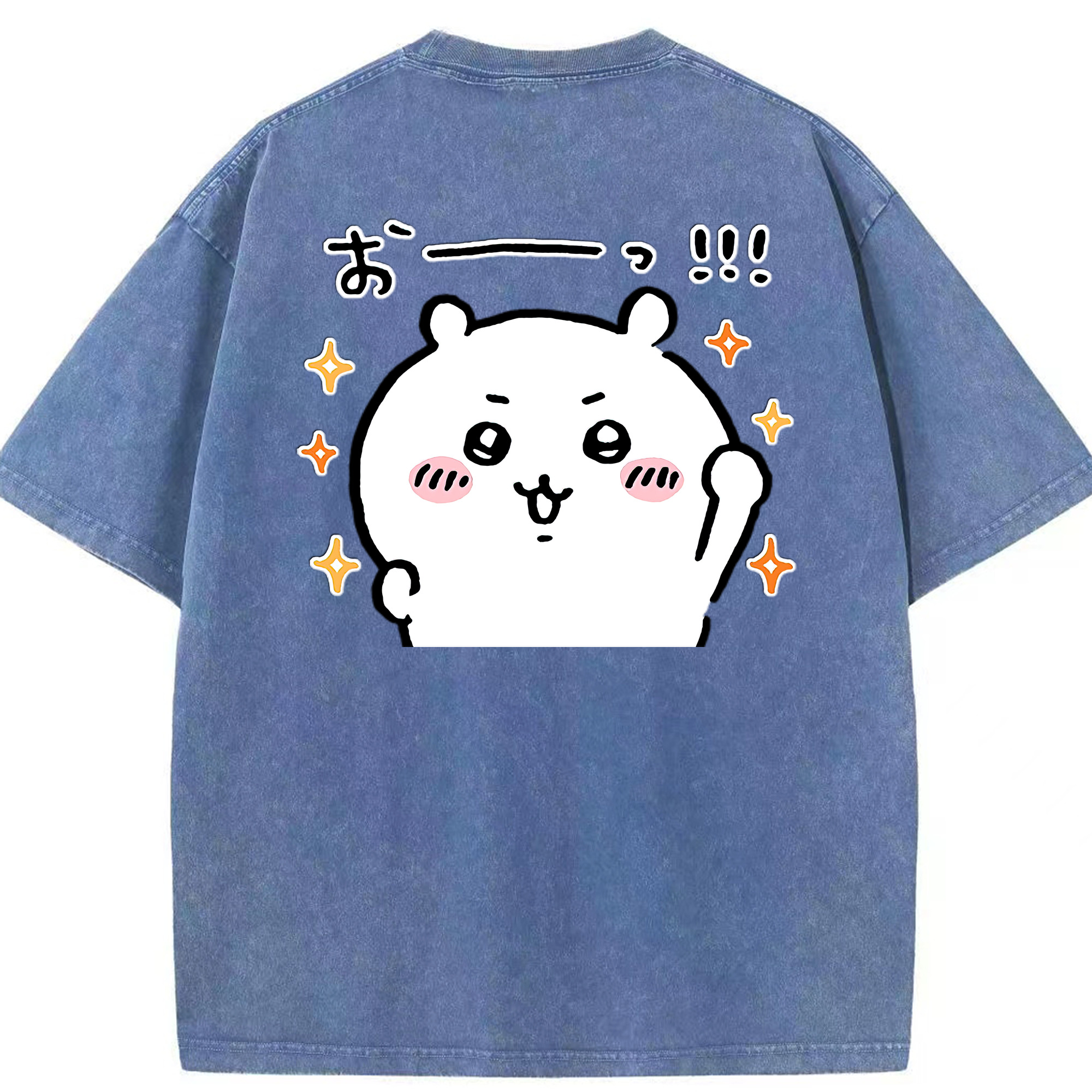 （画像用） ちいかわ ちいかわ Chii-kawa chiikawa 綿100% ヴィンテージ風 半袖Tシャツ（背面プリント）