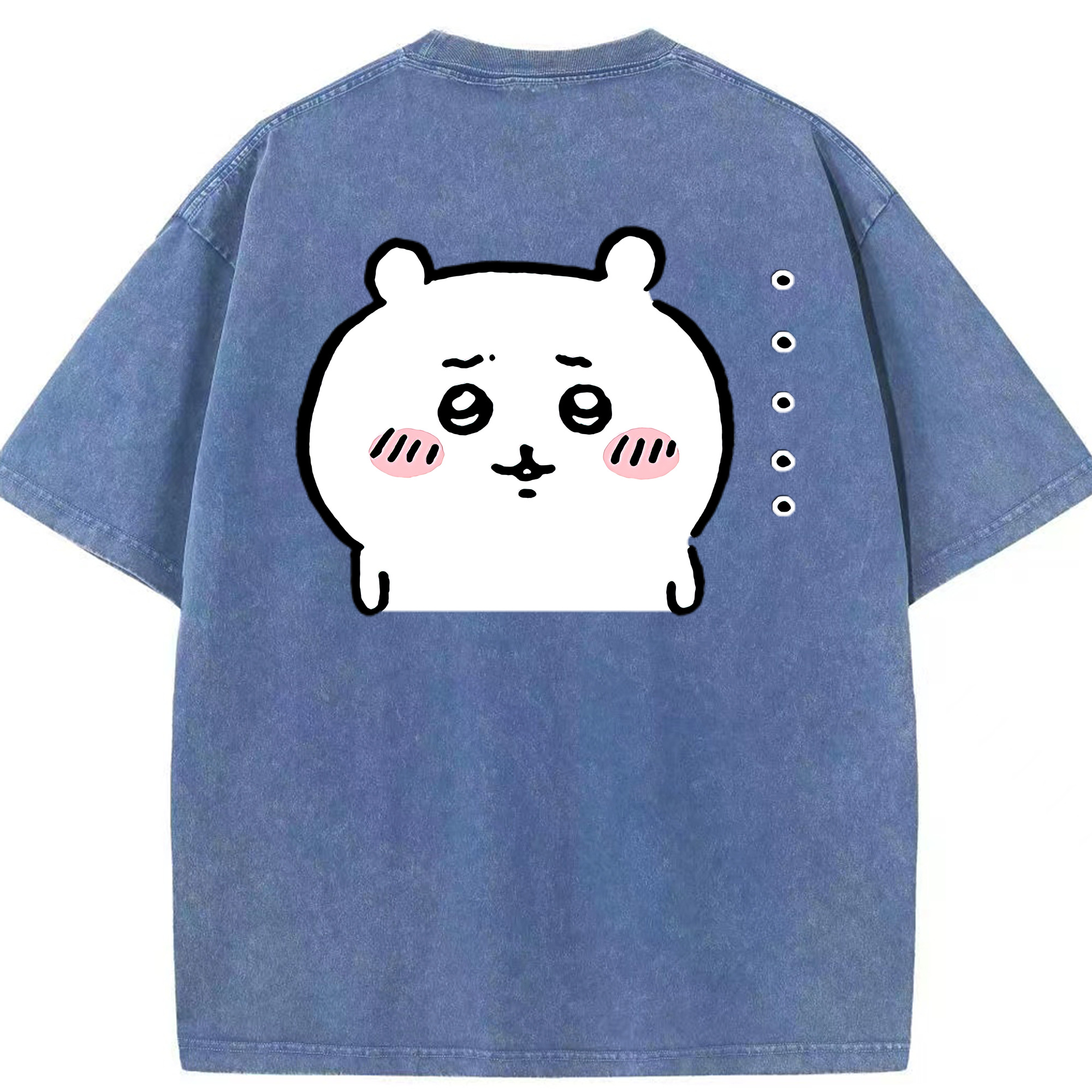 （画像用） ちいかわ ちいかわ Chii-kawa chiikawa 綿100% ヴィンテージ風 半袖Tシャツ（背面プリント）