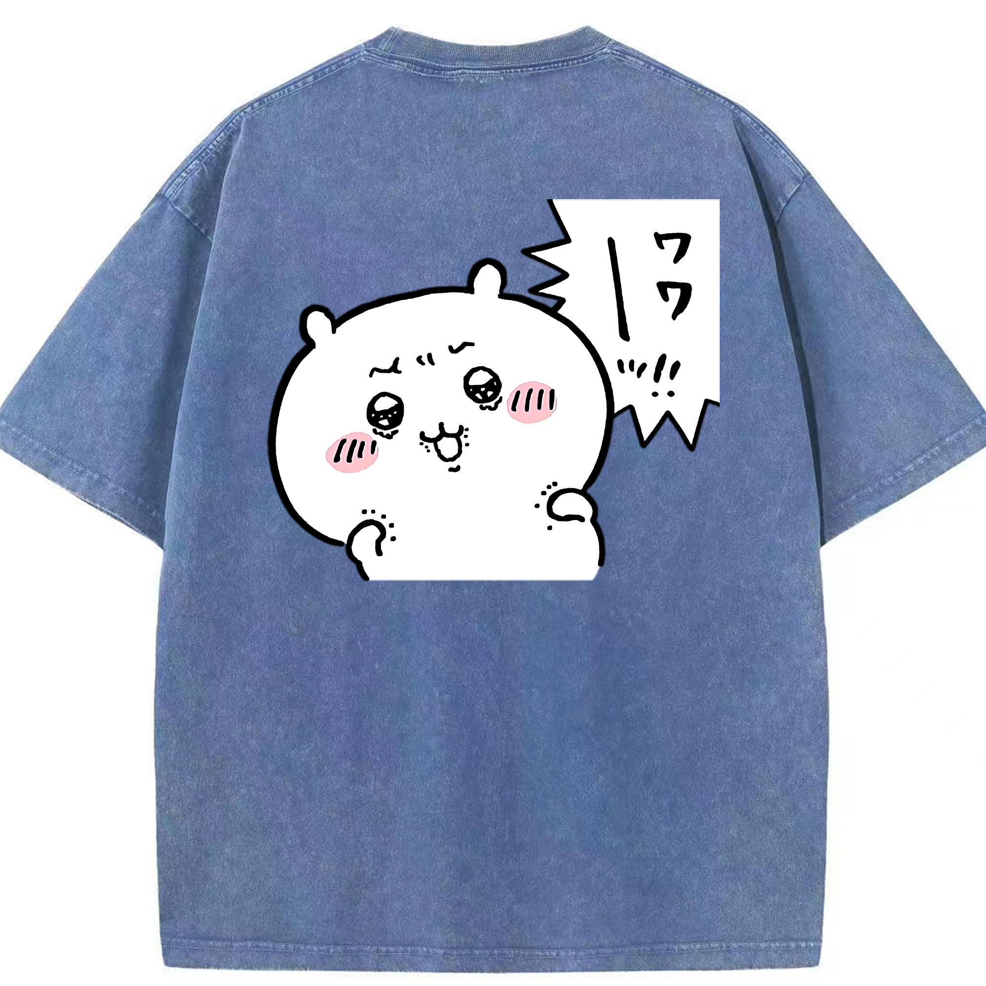 （画像用） ちいかわ ちいかわ Chii-kawa chiikawa 綿100% ヴィンテージ風 半袖Tシャツ（背面プリント）