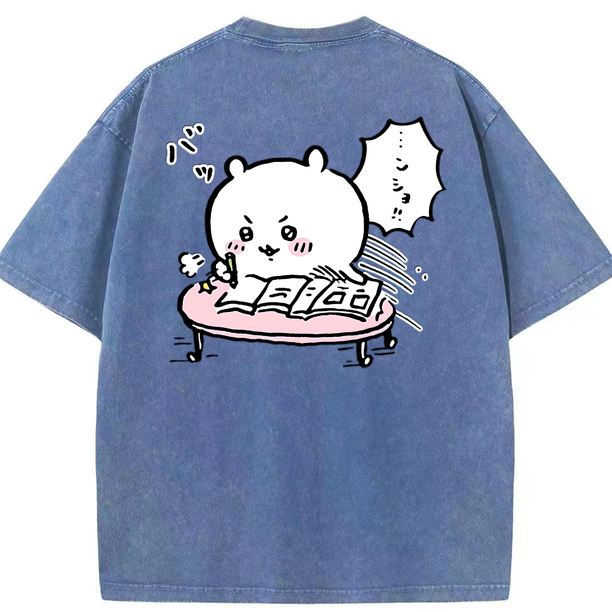 （画像用） ちいかわ ちいかわ Chii-kawa chiikawa 綿100% ヴィンテージ風 半袖Tシャツ（背面プリント）