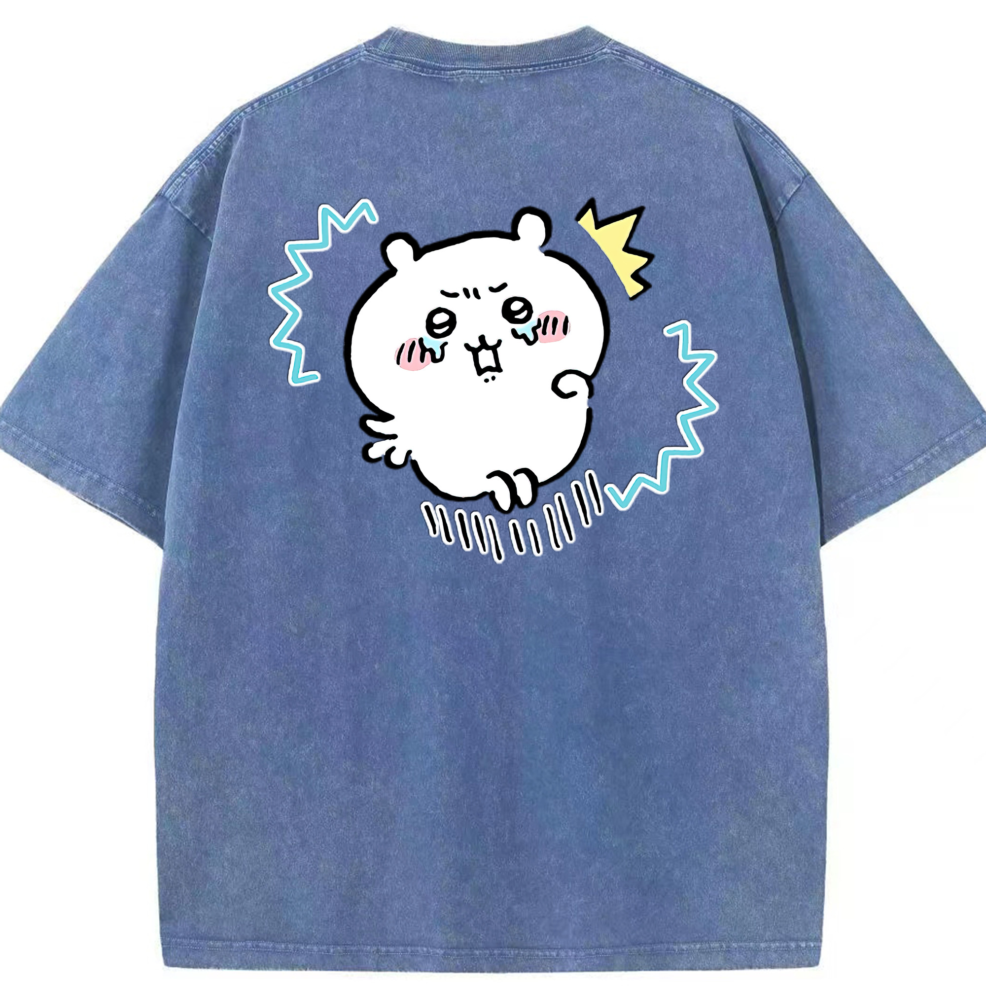 （画像用） ちいかわ ちいかわ Chii-kawa chiikawa 綿100% ヴィンテージ風 半袖Tシャツ（背面プリント）