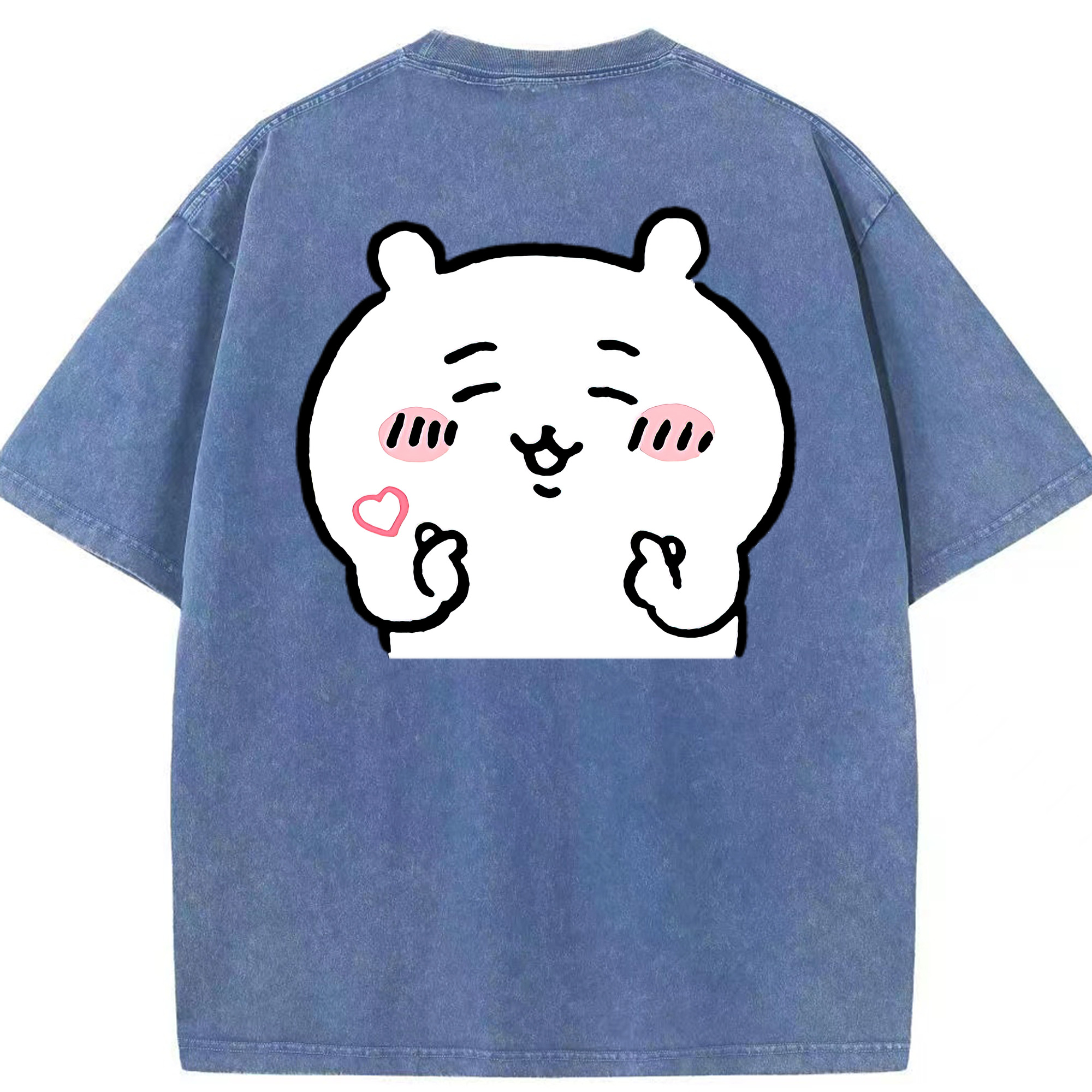 （画像用） ちいかわ ちいかわ Chii-kawa chiikawa 綿100% ヴィンテージ風 半袖Tシャツ（背面プリント）
