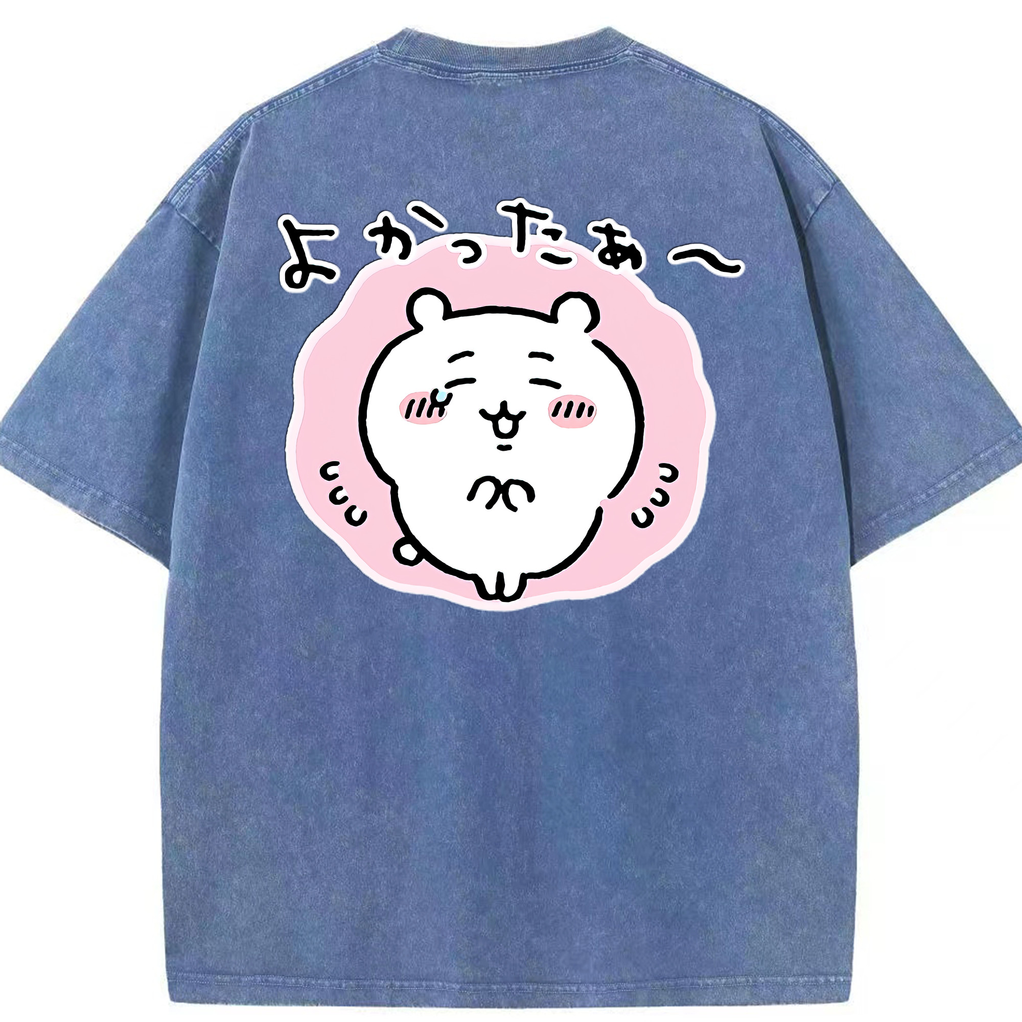 （画像用） ちいかわ ちいかわ Chii-kawa chiikawa 綿100% ヴィンテージ風 半袖Tシャツ（背面プリント）