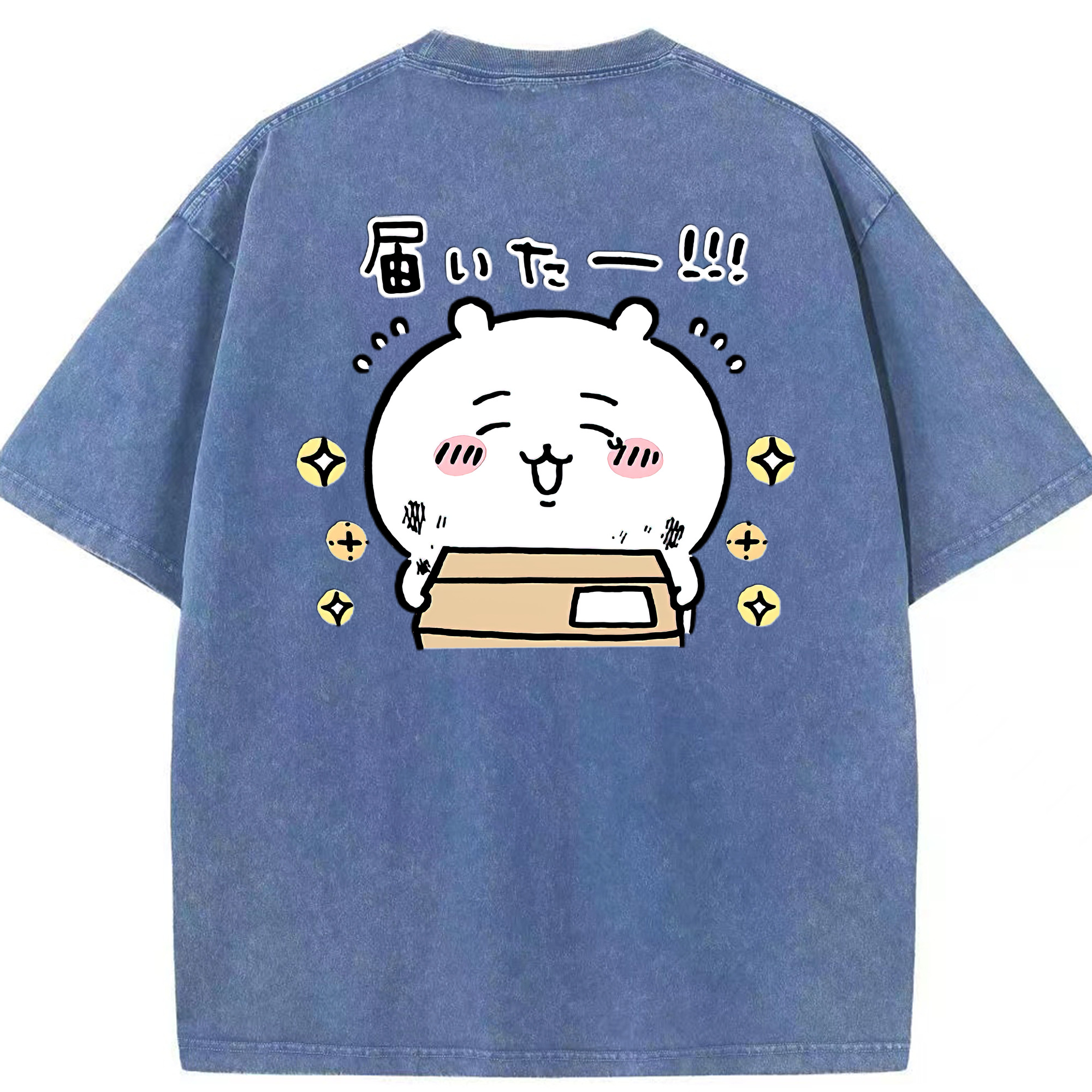 （画像用） ちいかわ ちいかわ Chii-kawa chiikawa 綿100% ヴィンテージ風 半袖Tシャツ（背面プリント）