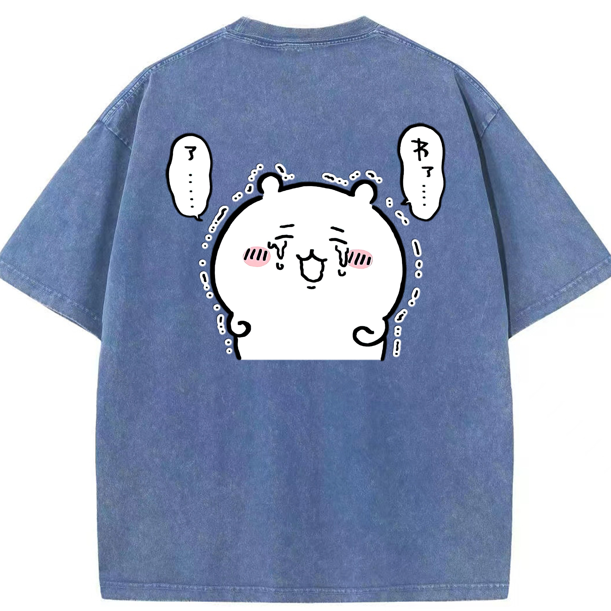 （画像用） ちいかわ ちいかわ Chii-kawa chiikawa 綿100% ヴィンテージ風 半袖Tシャツ（背面プリント）