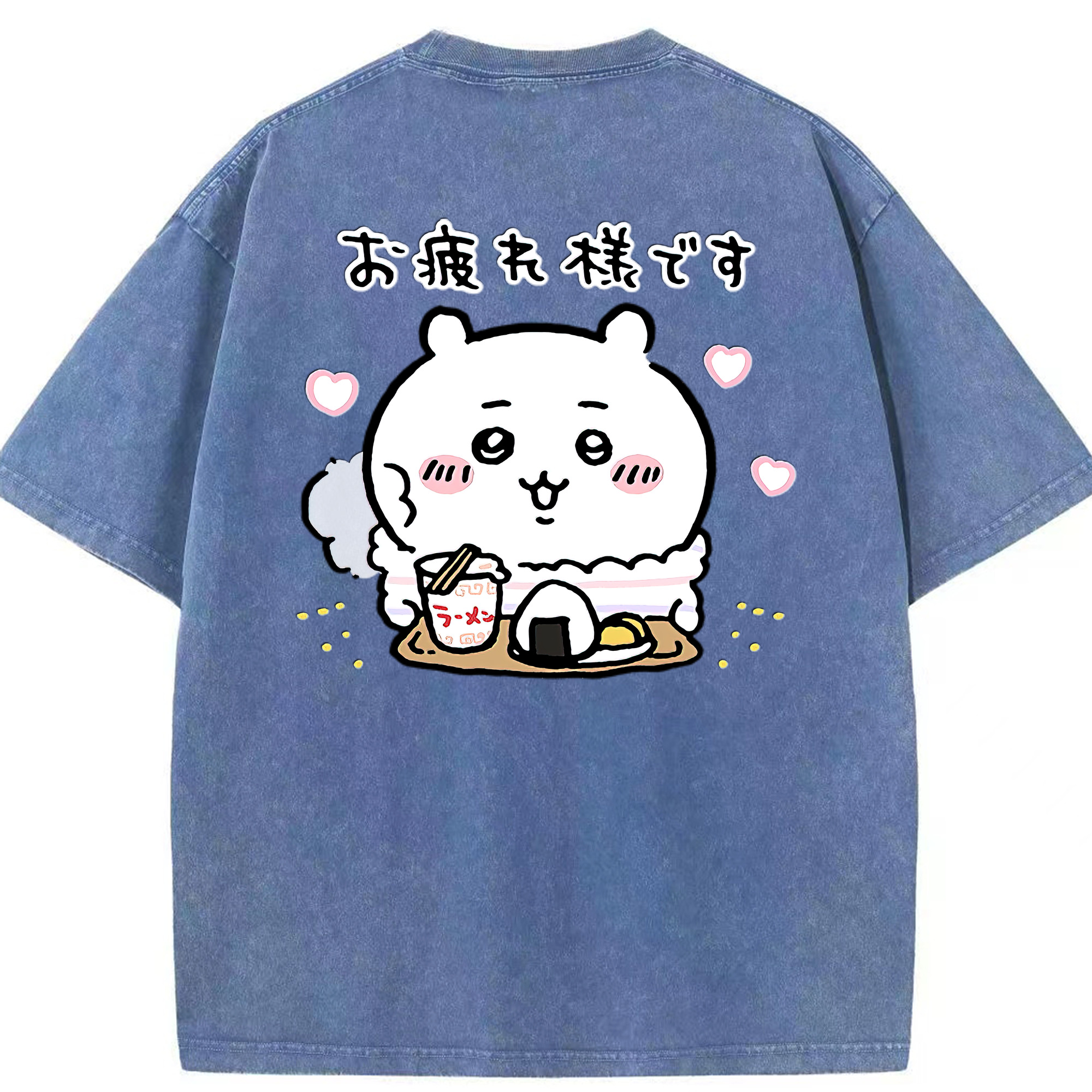 （画像用） ちいかわ ちいかわ Chii-kawa chiikawa 綿100% ヴィンテージ風 半袖Tシャツ（背面プリント）