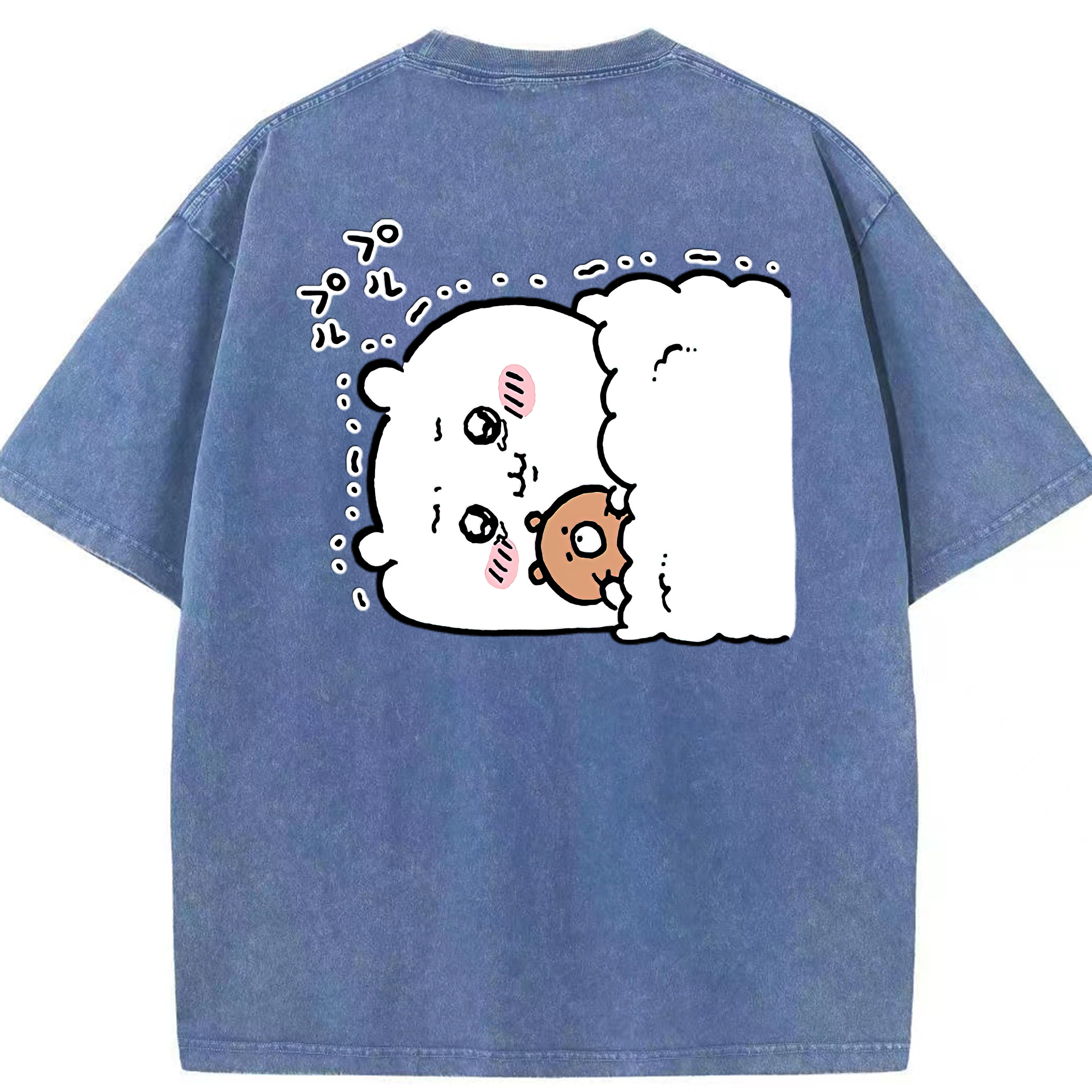 （画像用） ちいかわ ちいかわ Chii-kawa chiikawa 綿100% ヴィンテージ風 半袖Tシャツ（背面プリント）