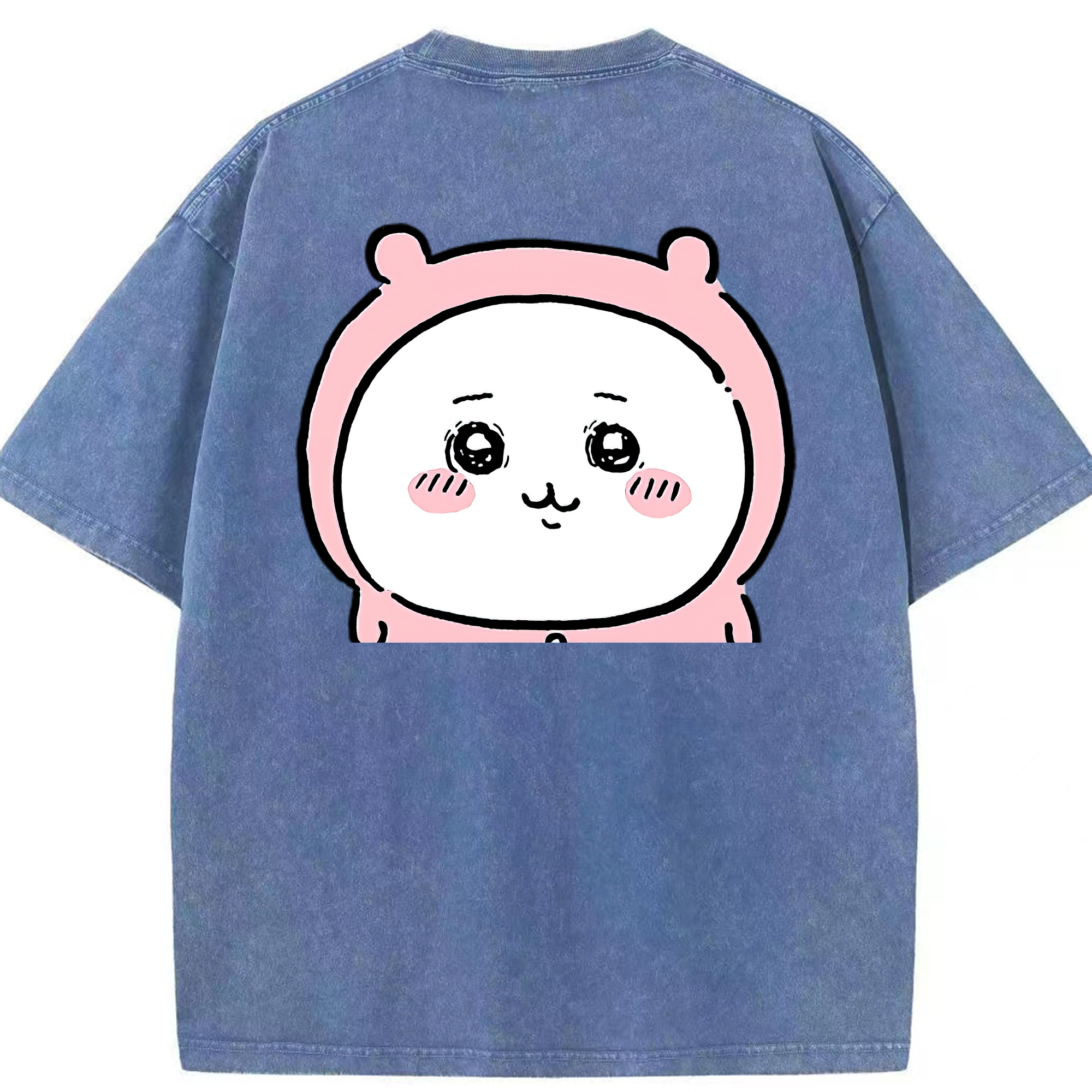 （画像用） ちいかわ ちいかわ Chii-kawa chiikawa 綿100% ヴィンテージ風 半袖Tシャツ（背面プリント）