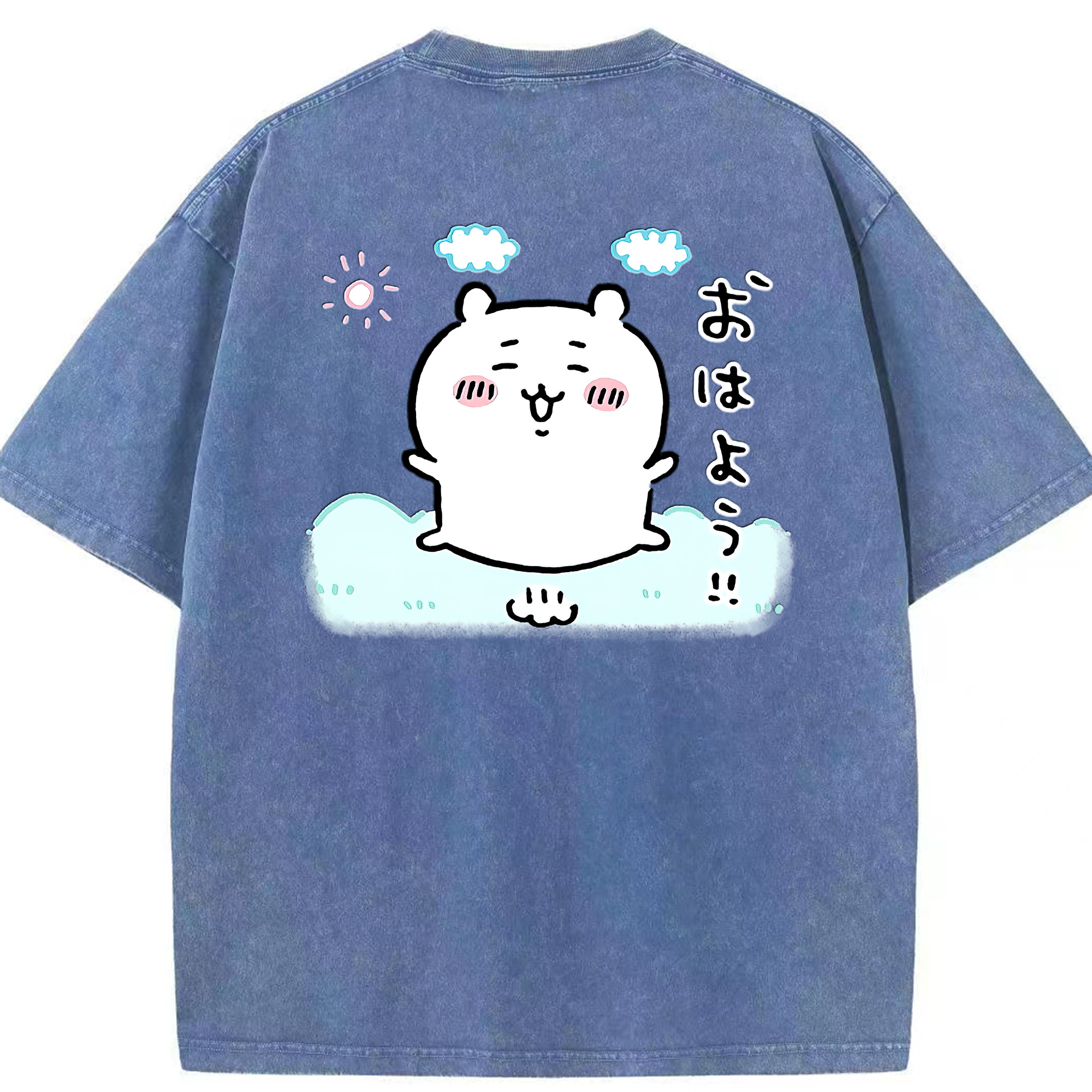 （画像用） ちいかわ ちいかわ Chii-kawa chiikawa 綿100% ヴィンテージ風 半袖Tシャツ（背面プリント）