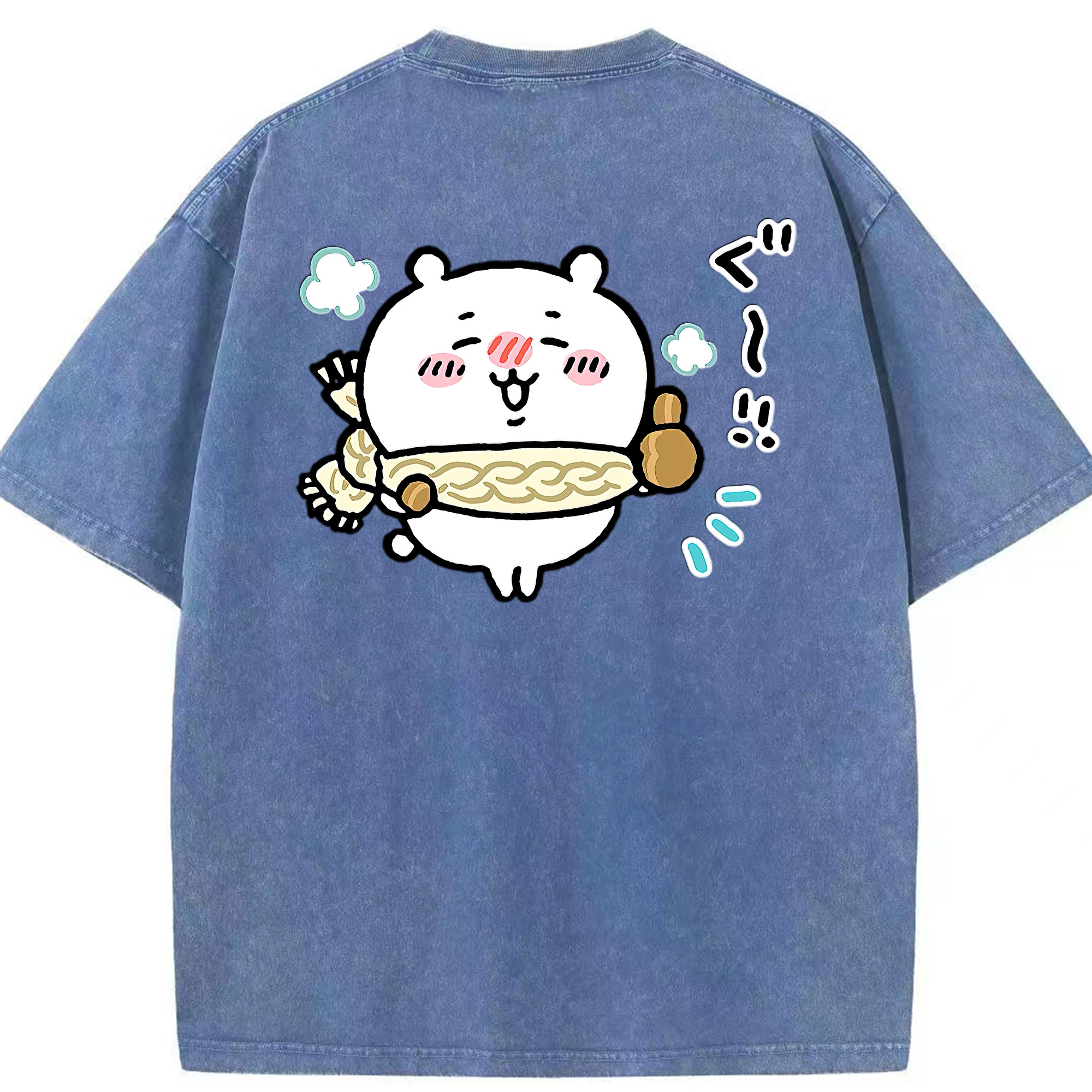 （画像用） ちいかわ ちいかわ Chii-kawa chiikawa 綿100% ヴィンテージ風 半袖Tシャツ（背面プリント）