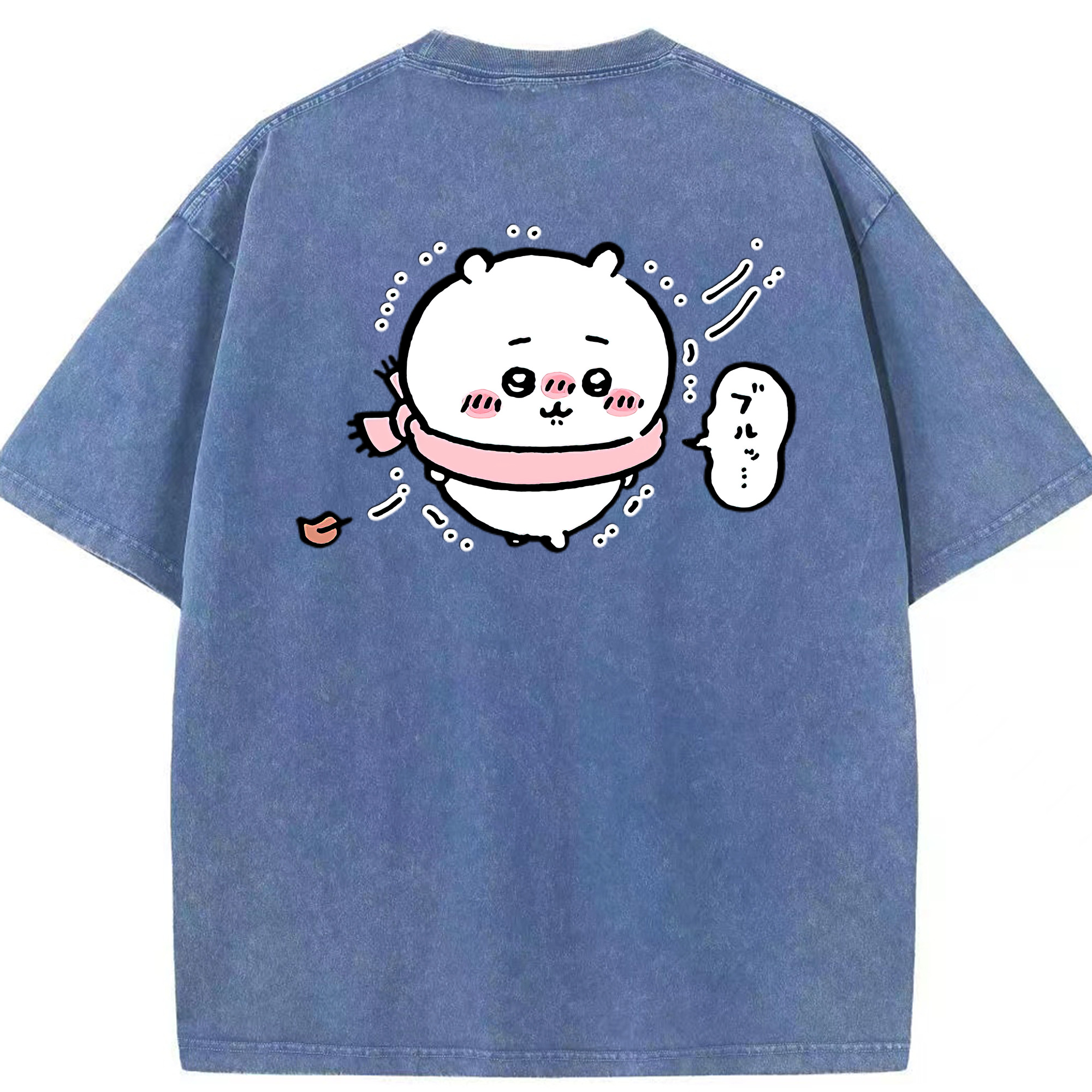 （画像用） ちいかわ ちいかわ Chii-kawa chiikawa 綿100% ヴィンテージ風 半袖Tシャツ（背面プリント）