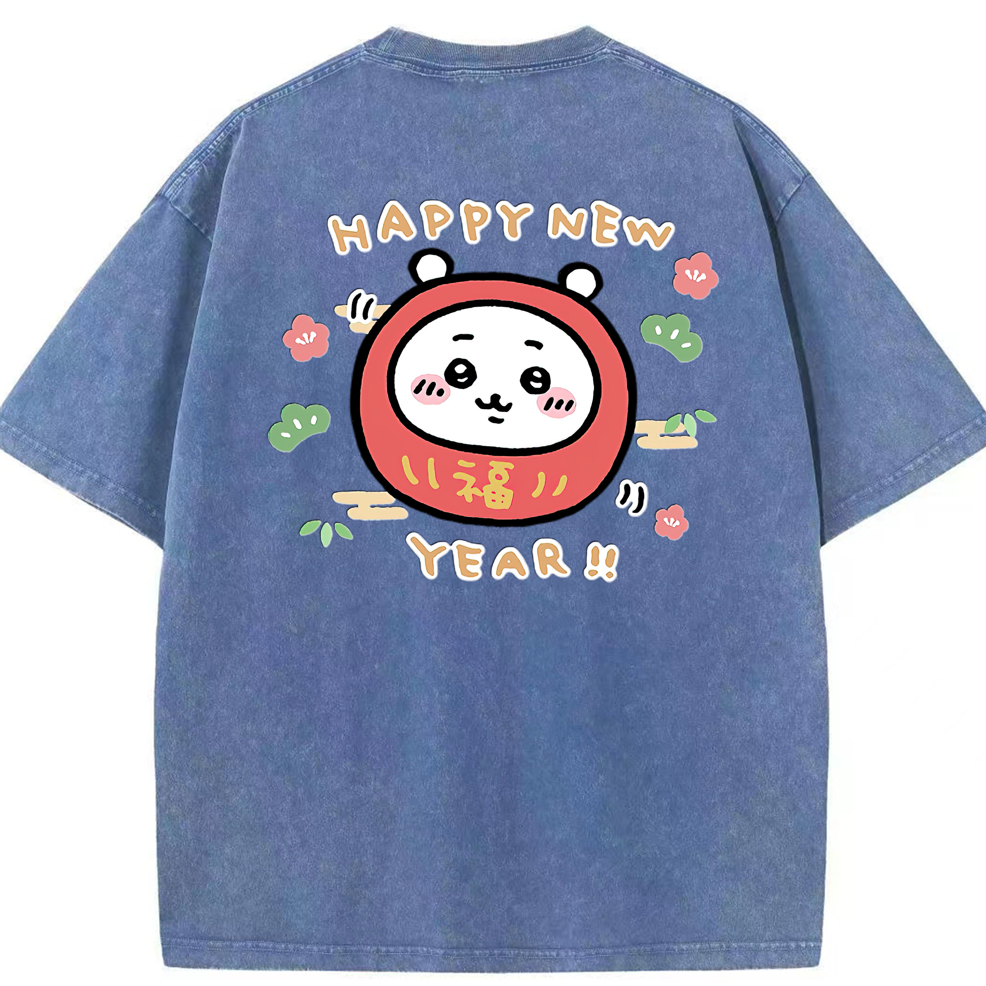 （画像用） ちいかわ ちいかわ Chii-kawa chiikawa 綿100% ヴィンテージ風 半袖Tシャツ（背面プリント）