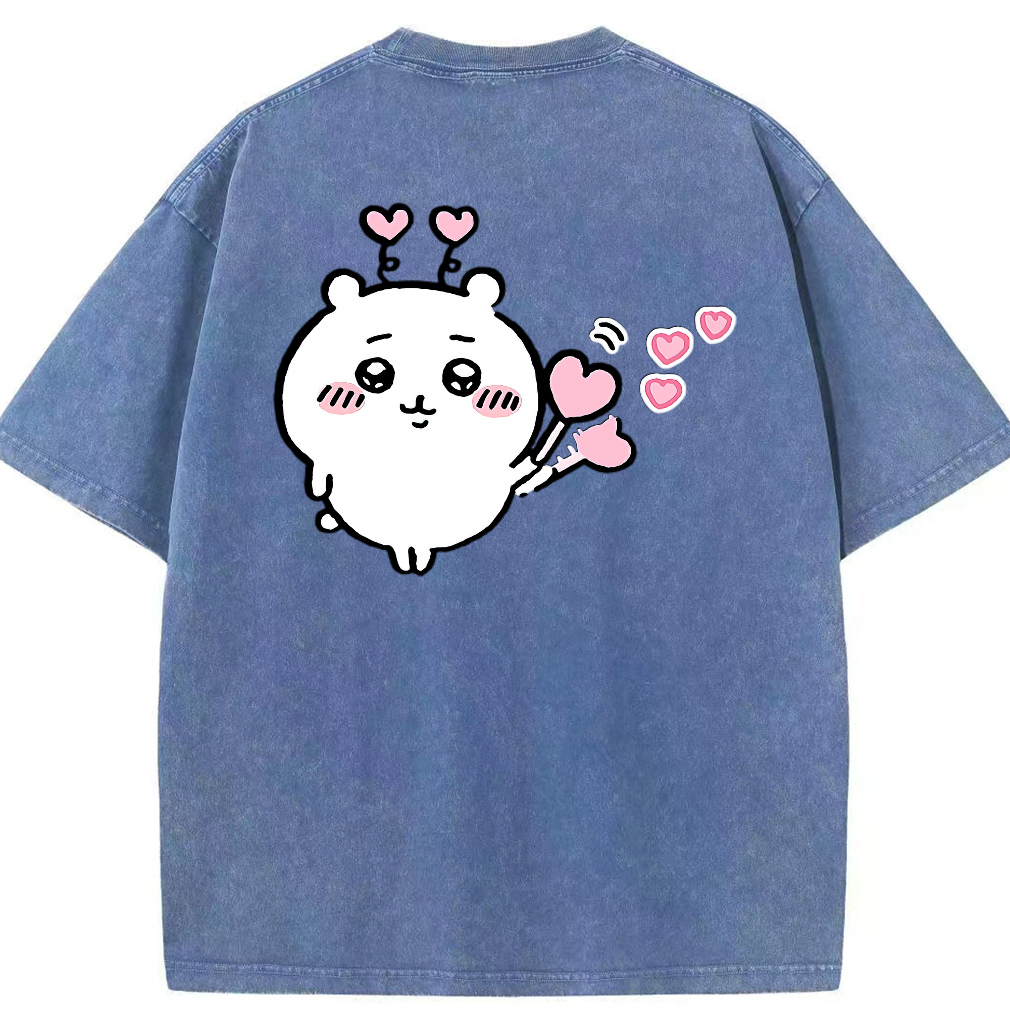 （画像用） ちいかわ ちいかわ Chii-kawa chiikawa 綿100% ヴィンテージ風 半袖Tシャツ（背面プリント）
