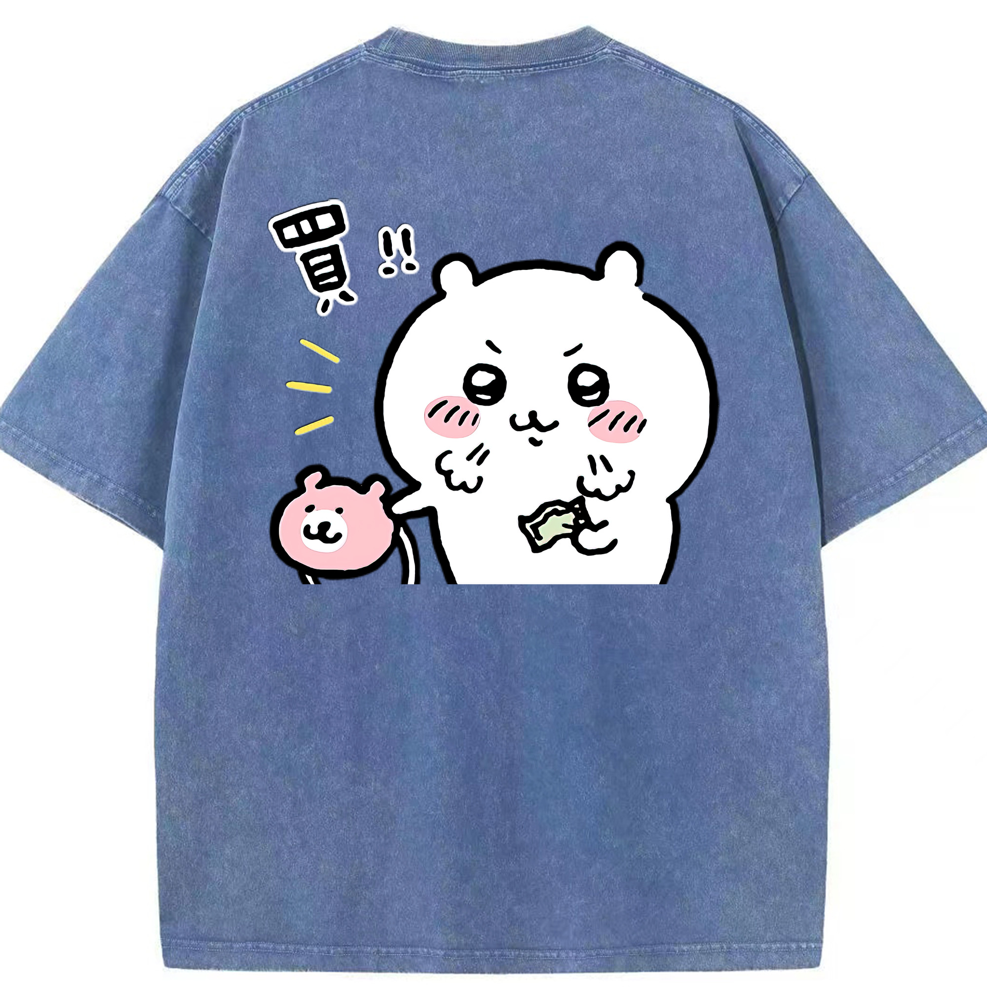 （画像用） ちいかわ ちいかわ Chii-kawa chiikawa 綿100% ヴィンテージ風 半袖Tシャツ（背面プリント）