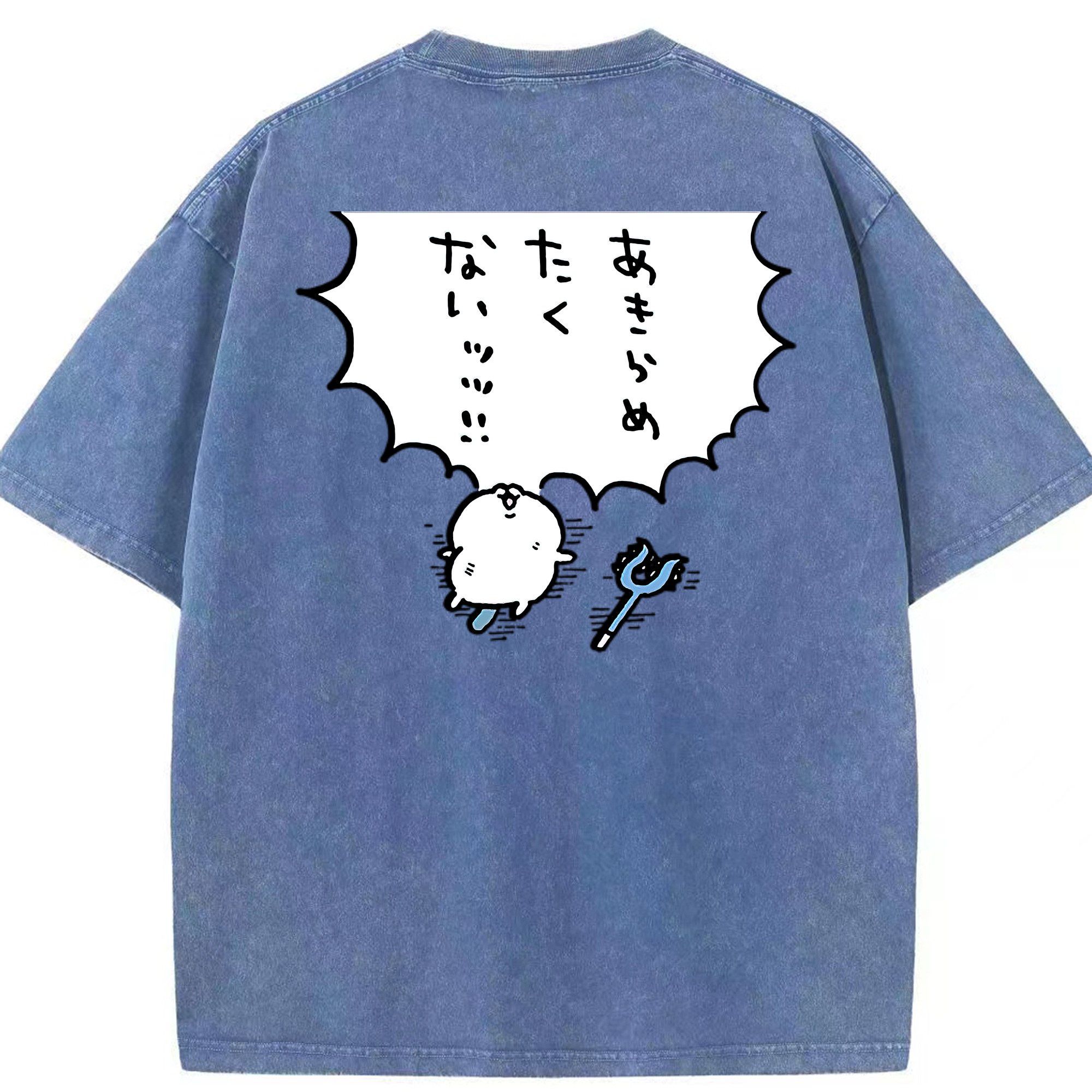 （画像用） ちいかわ ちいかわ Chii-kawa chiikawa 綿100% ヴィンテージ風 半袖Tシャツ（背面プリント）