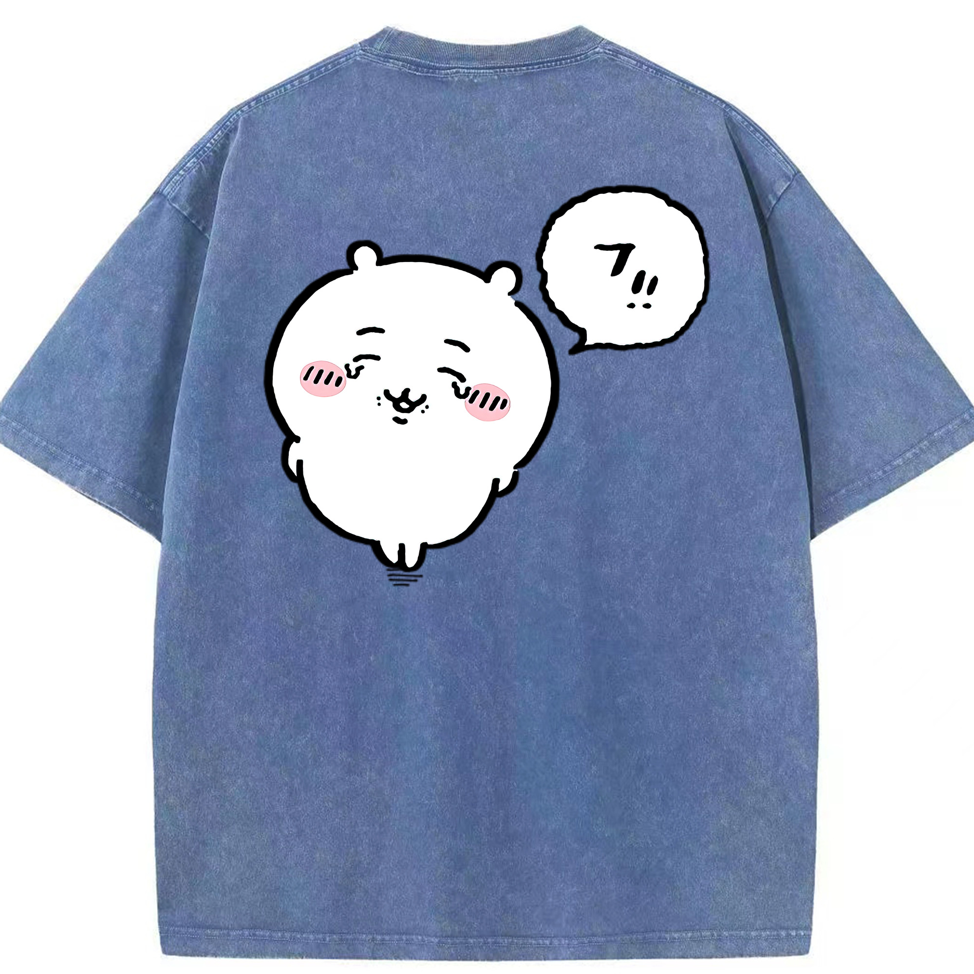 （画像用） ちいかわ ちいかわ Chii-kawa chiikawa 綿100% ヴィンテージ風 半袖Tシャツ（背面プリント）