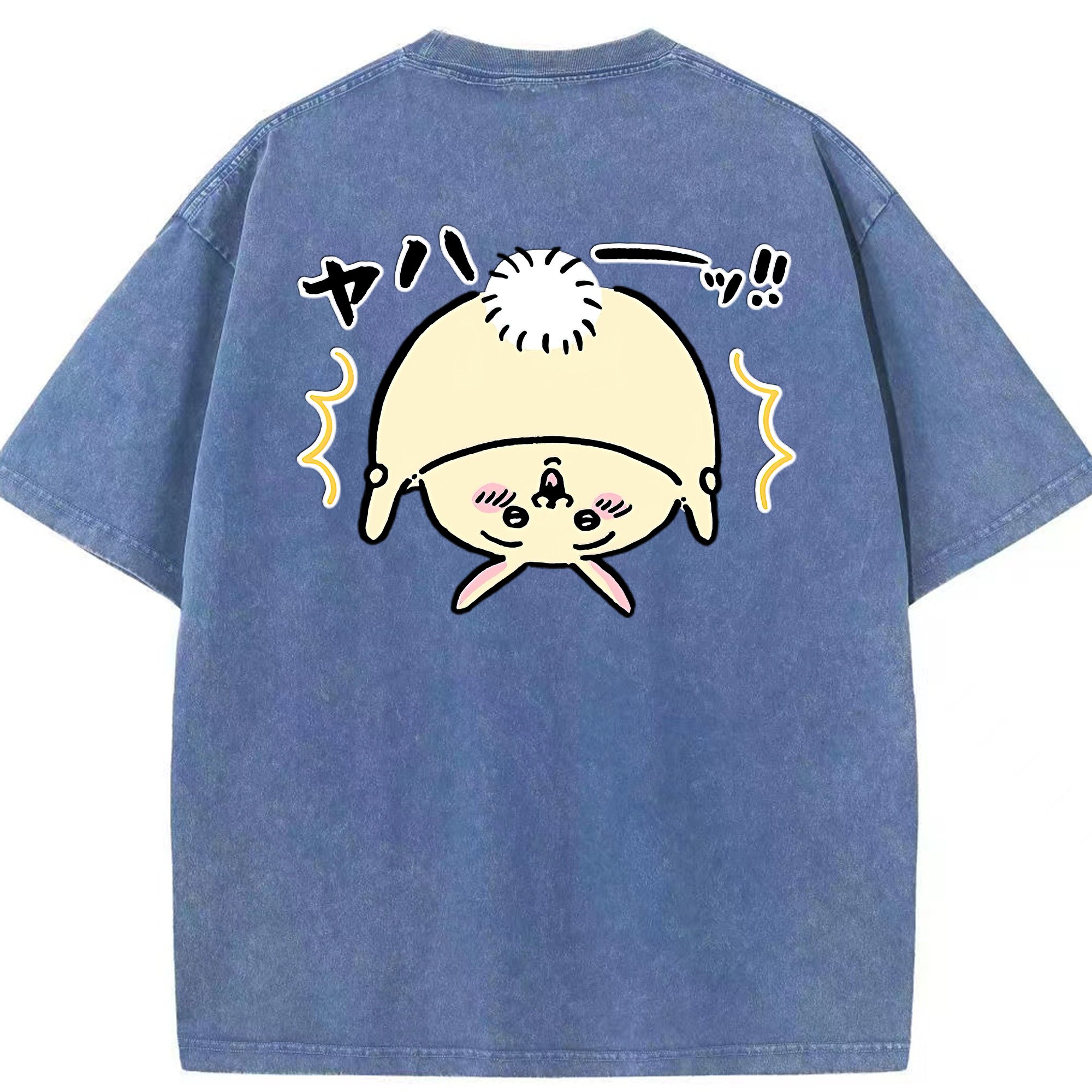 （画像用） ちいかわ うさぎ Chii-kawa usagi 綿100% ヴィンテージ風 半袖Tシャツ（背面プリント）