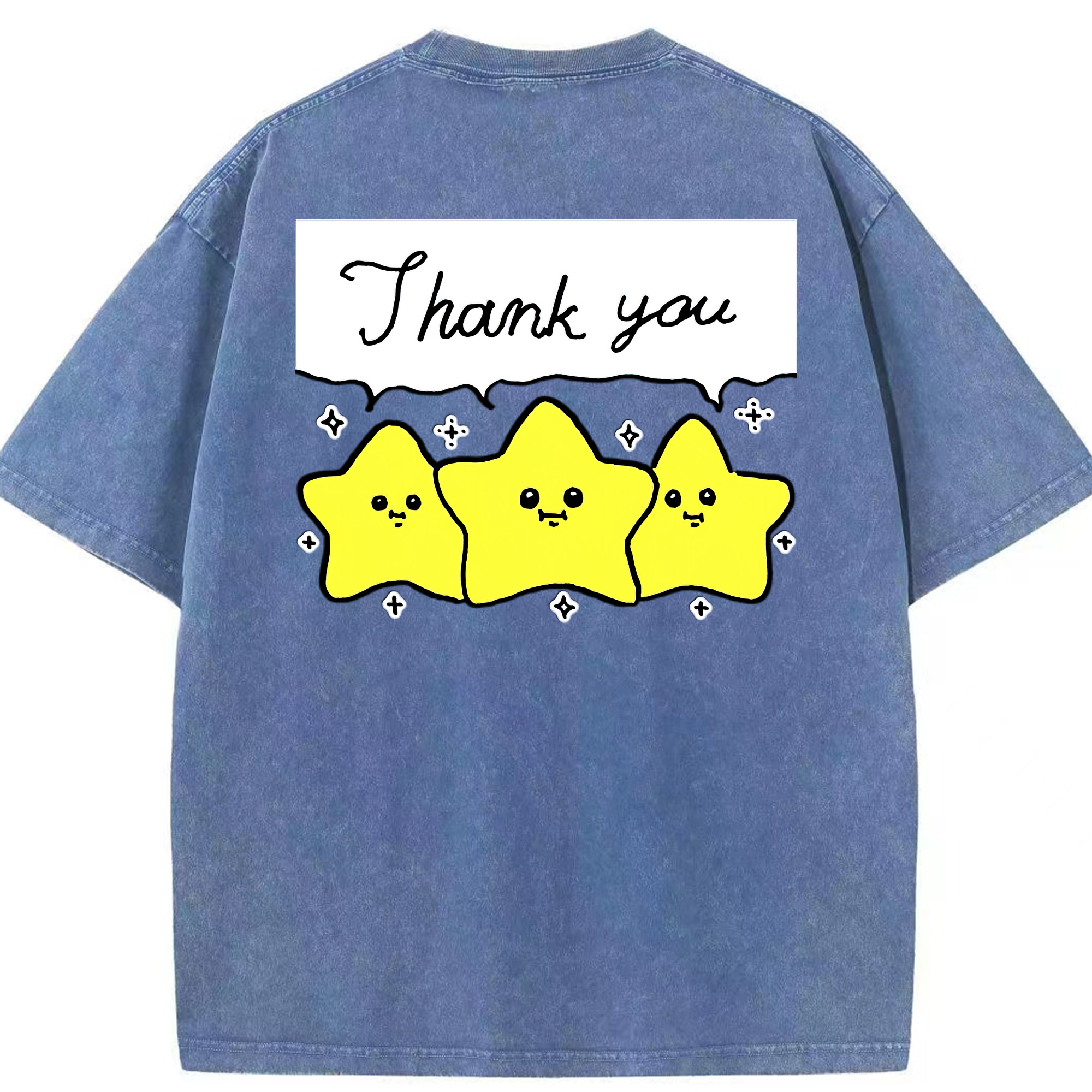 （画像用） ちいかわ 流れ星 Chii-kawa Shooting star 綿100% ヴィンテージ風 半袖Tシャツ（背面プリント）