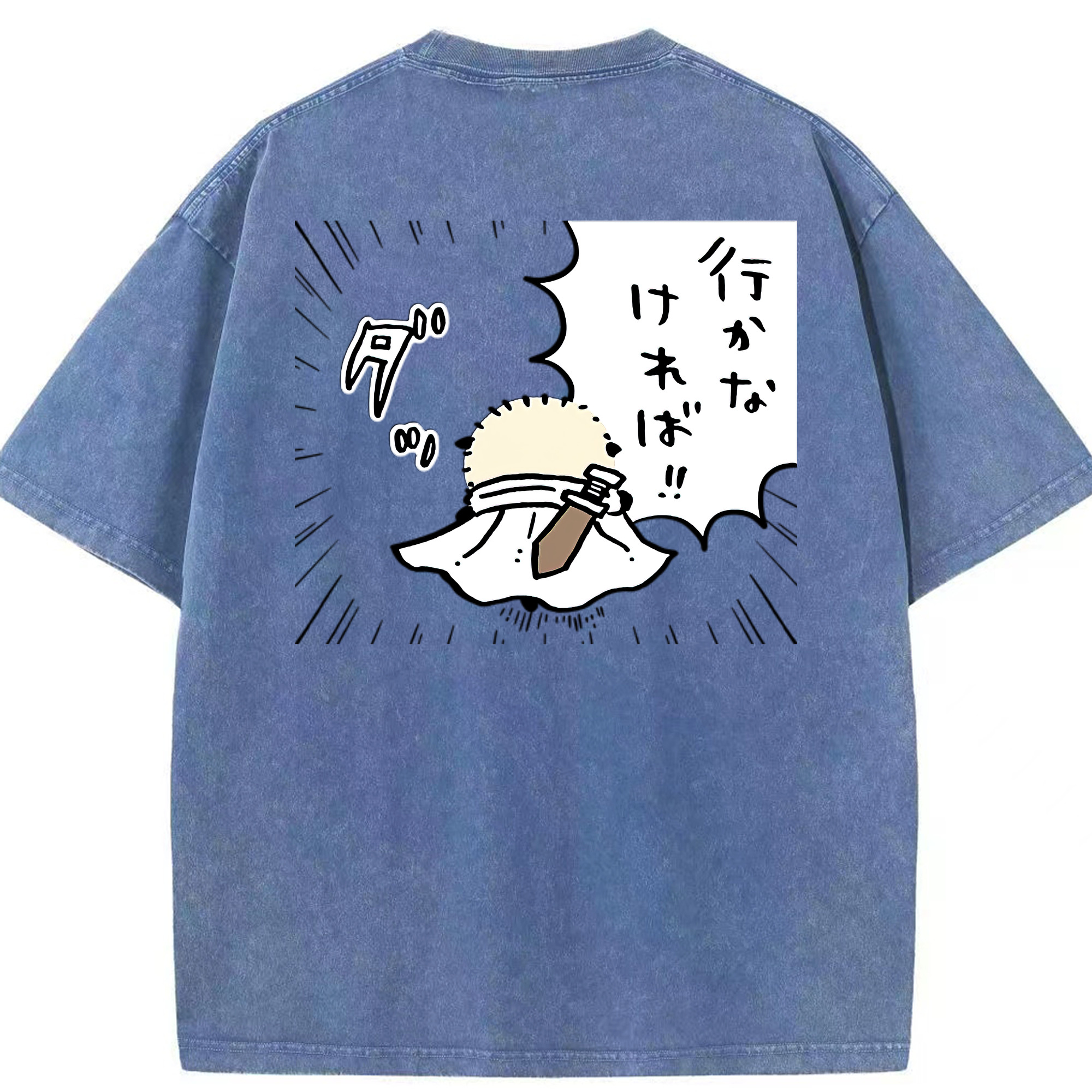 （画像用） ちいかわ ラッコ Chii-kawa Sea otter 綿100% ヴィンテージ風 半袖Tシャツ（背面プリント）