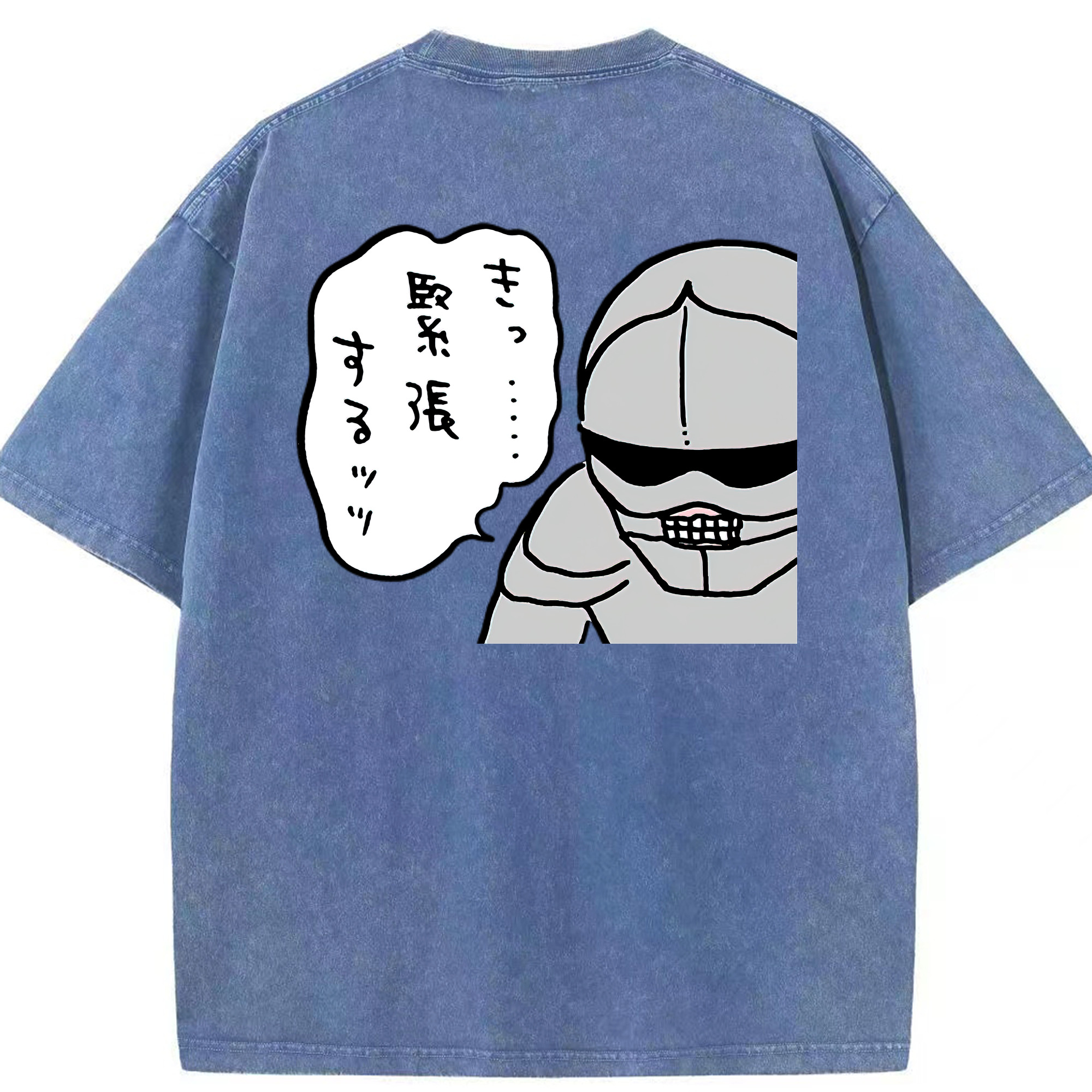 （画像用） ちいかわ 労働の鎧さん Chii-kawa Mr. Armor of Labor 綿100% ヴィンテージ風 半袖Tシャツ（背面プリント）