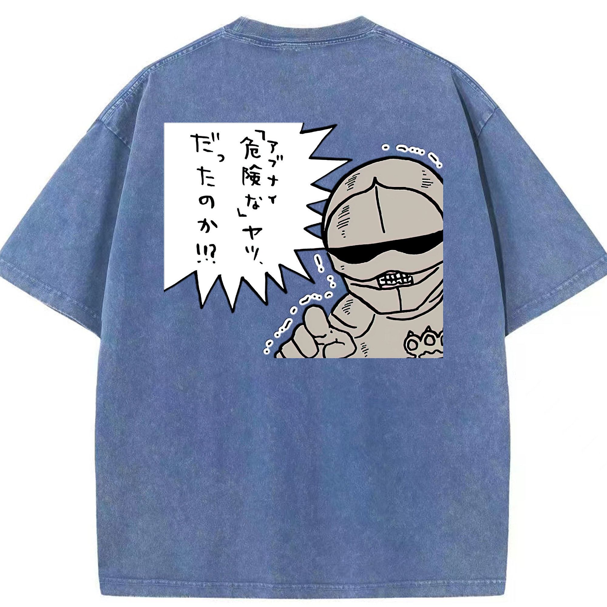 （画像用） ちいかわ 労働の鎧さん Chii-kawa Mr. Armor of Labor 綿100% ヴィンテージ風 半袖Tシャツ（背面プリント）