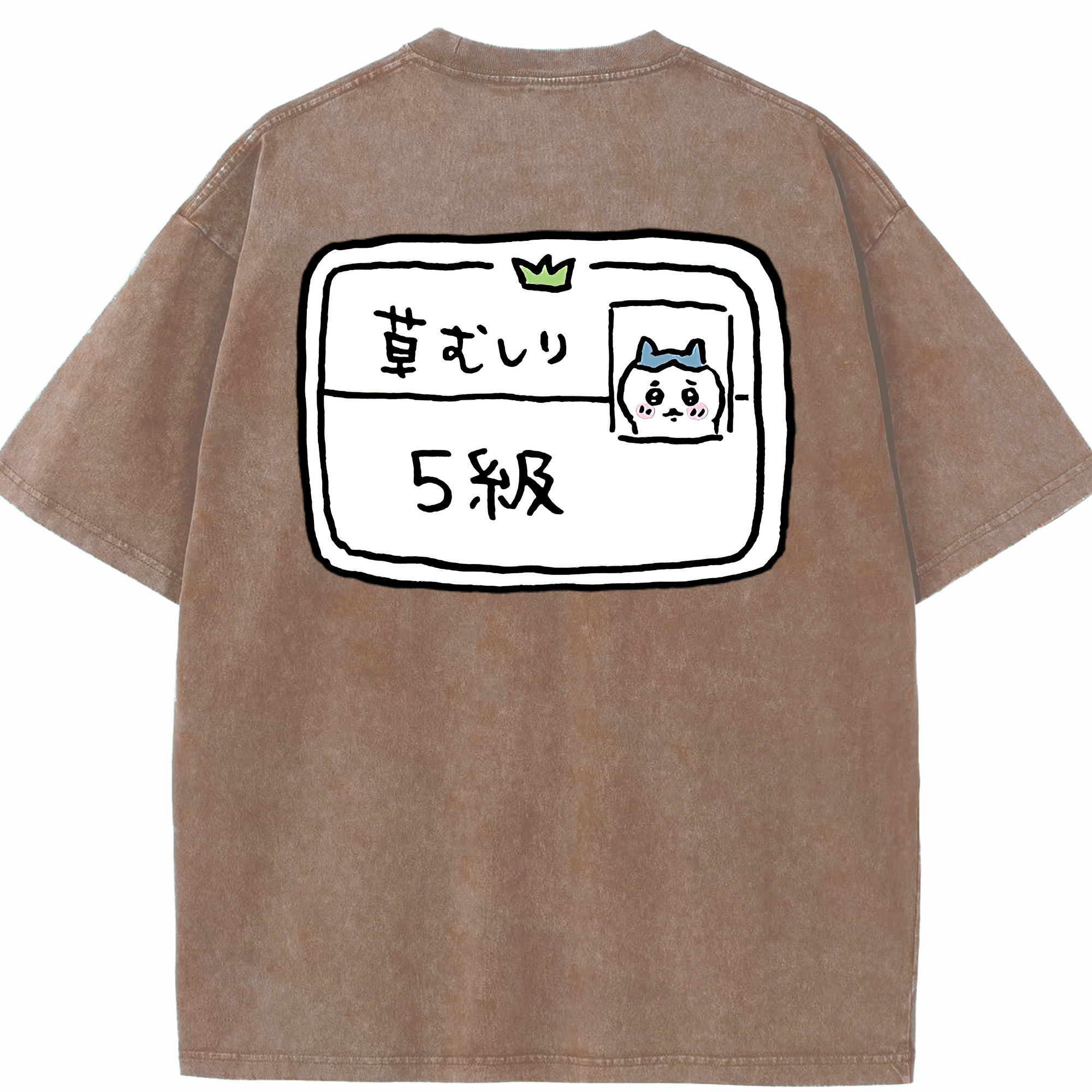 （画像用） ちいかわ ハチワレ Chii-kawa hachiware 綿100% ヴィンテージ風 半袖Tシャツ（背面プリント）