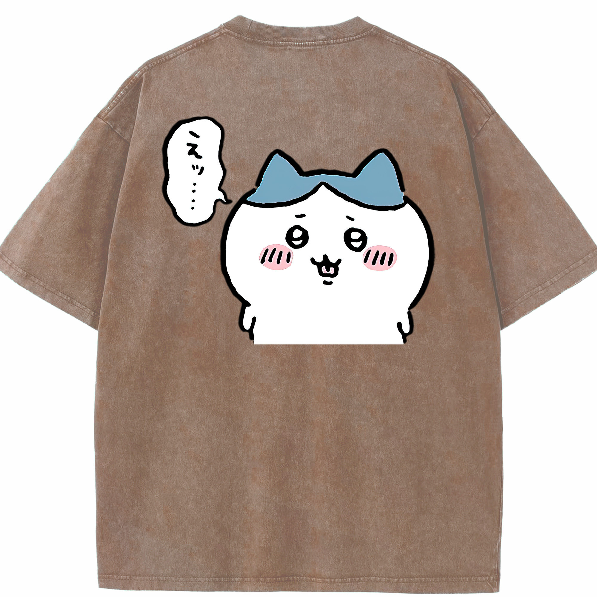 （画像用） ちいかわ ハチワレ Chii-kawa hachiware 綿100% ヴィンテージ風 半袖Tシャツ（背面プリント）