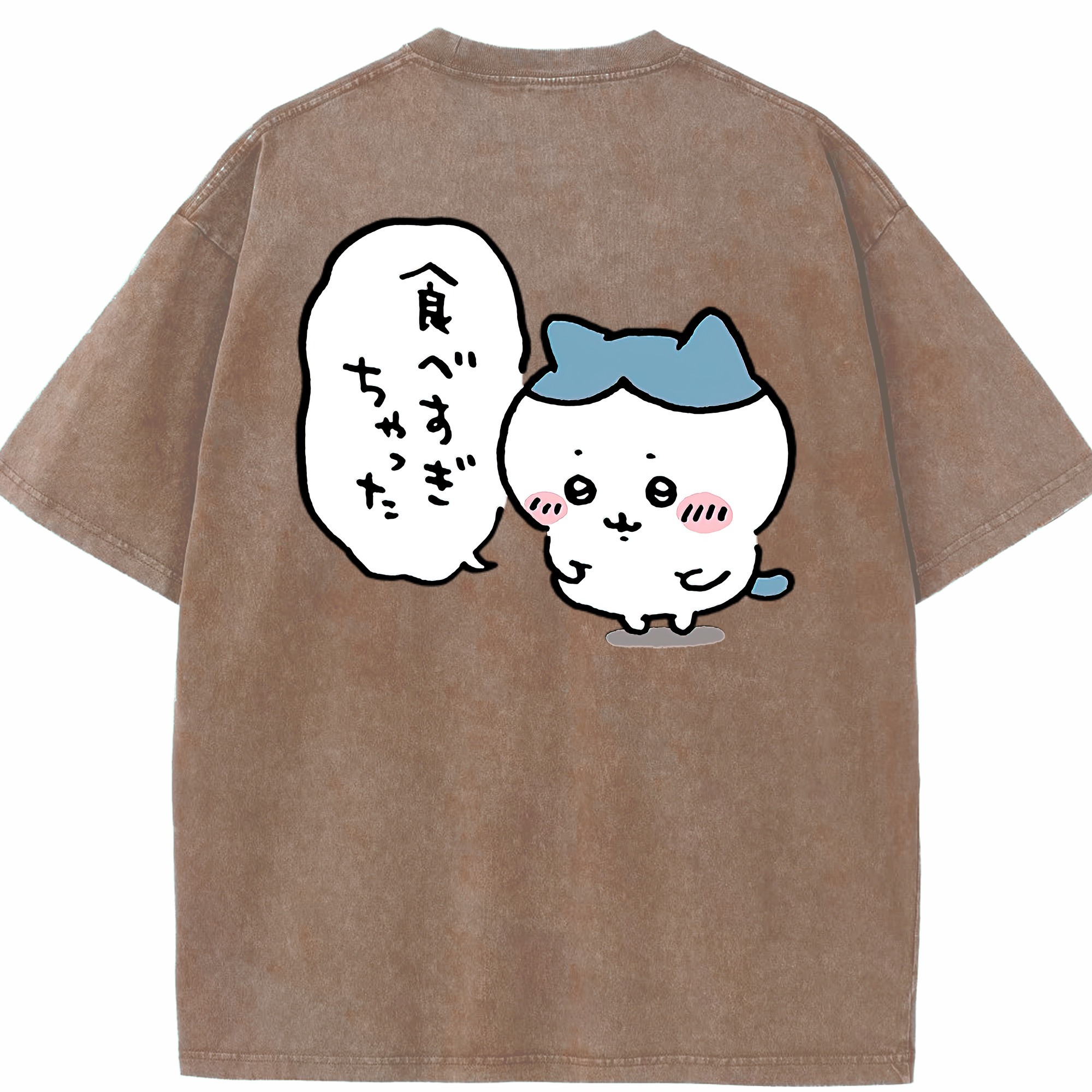 （画像用） ちいかわ ハチワレ Chii-kawa hachiware 綿100% ヴィンテージ風 半袖Tシャツ（背面プリント）