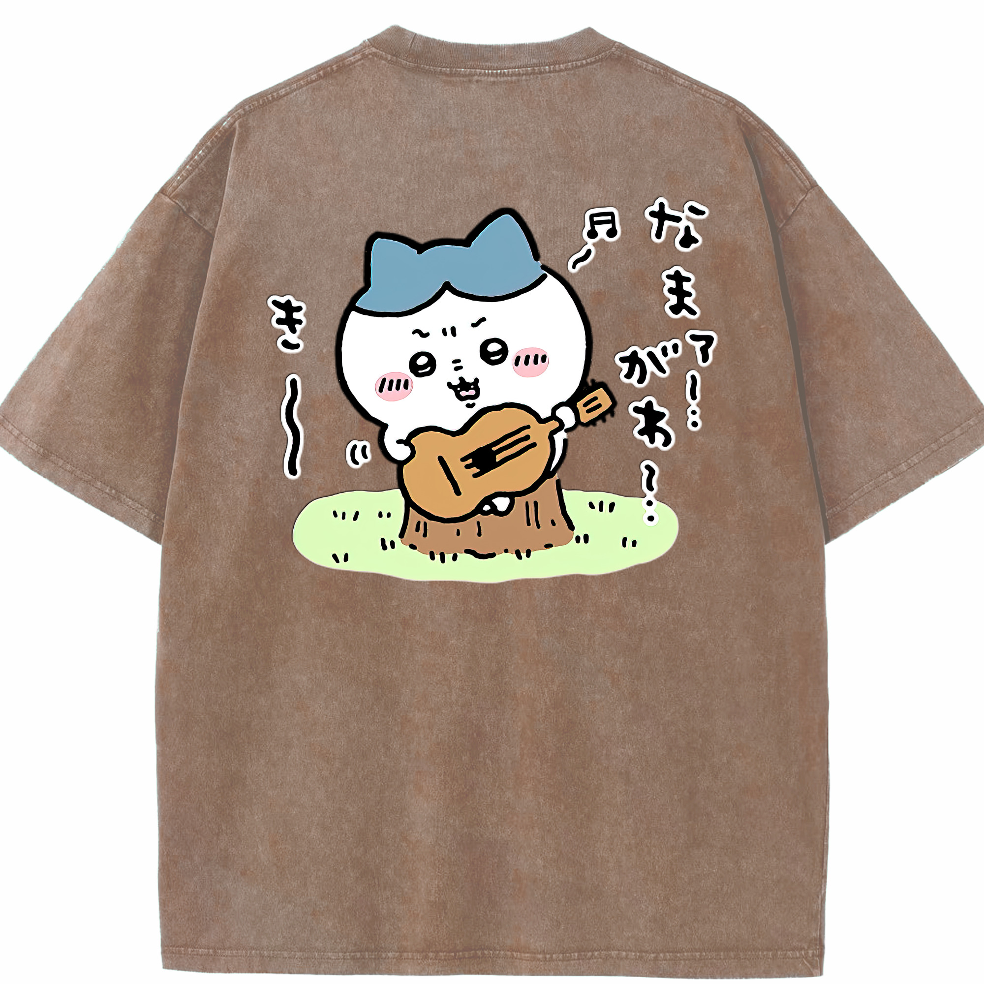 （画像用） ちいかわ ハチワレ Chii-kawa hachiware 綿100% ヴィンテージ風 半袖Tシャツ（背面プリント）