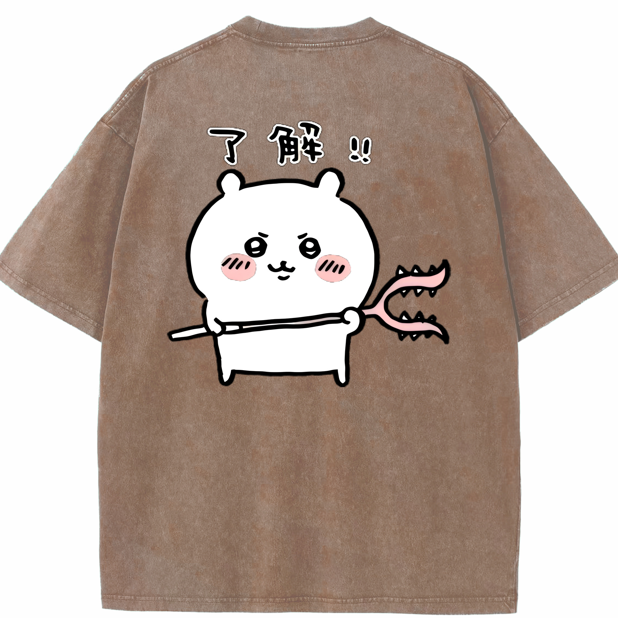 （画像用） ちいかわ ちいかわ Chii-kawa chiikawa 綿100% ヴィンテージ風 半袖Tシャツ（背面プリント）