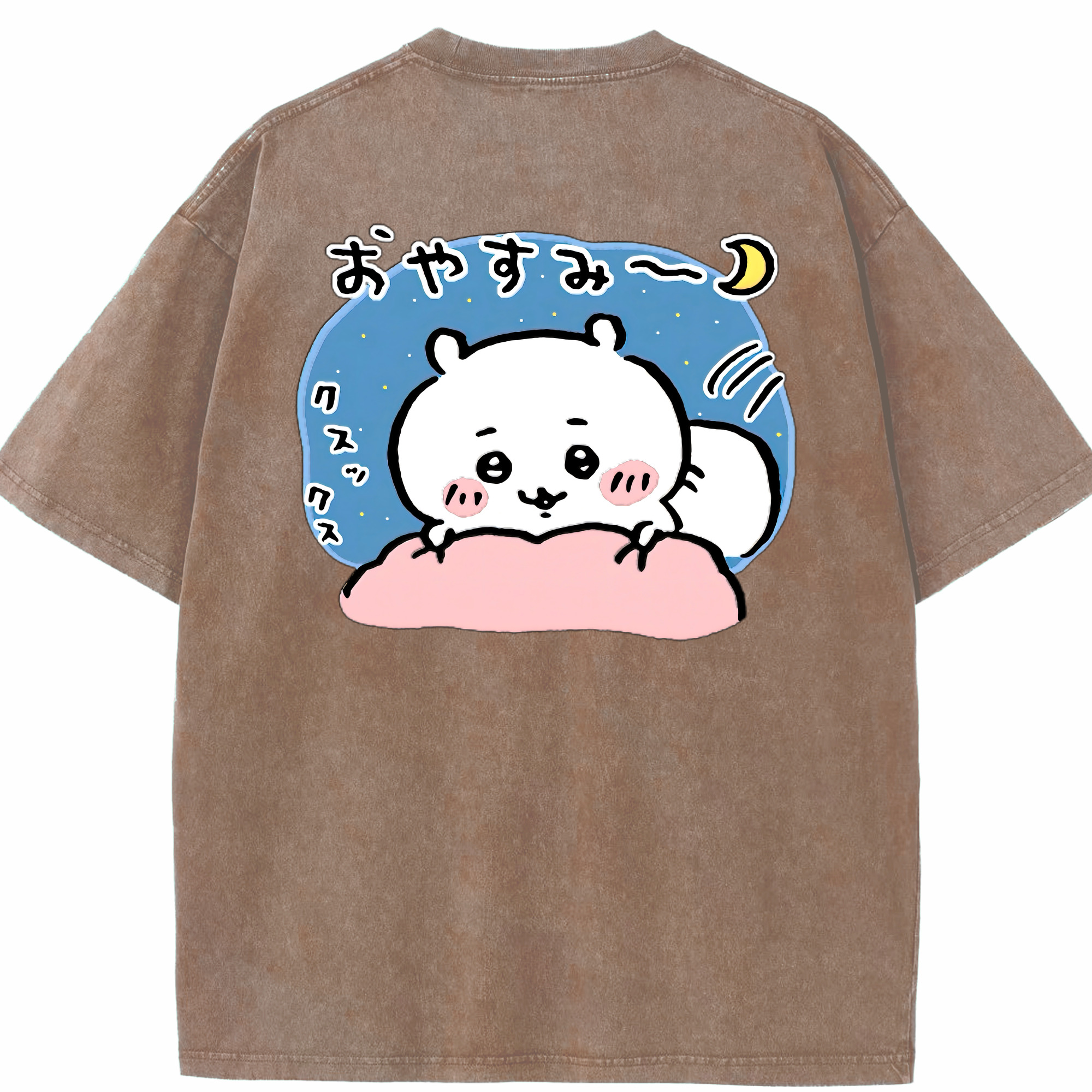 （画像用） ちいかわ ちいかわ Chii-kawa chiikawa 綿100% ヴィンテージ風 半袖Tシャツ（背面プリント）