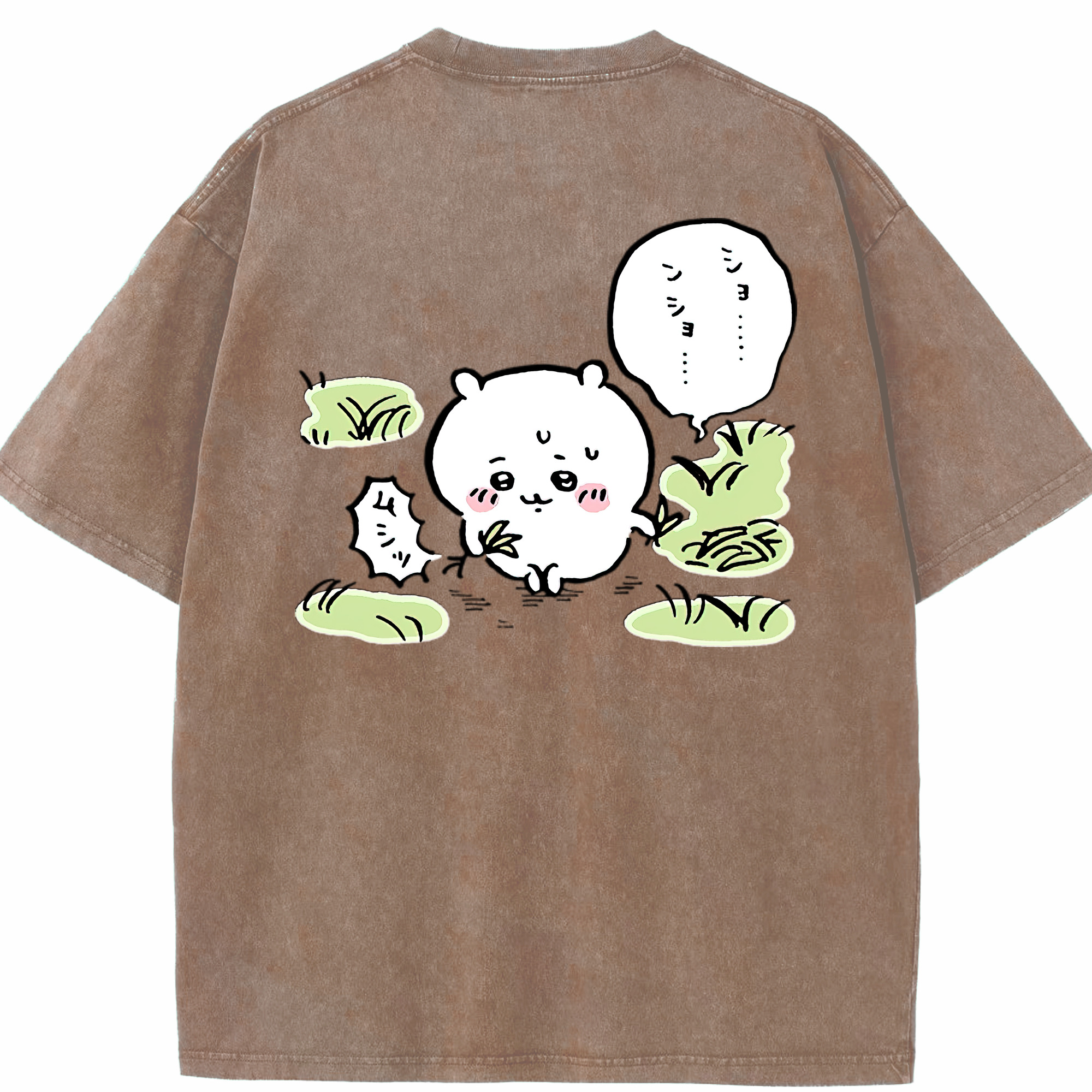 （画像用） ちいかわ ちいかわ Chii-kawa chiikawa 綿100% ヴィンテージ風 半袖Tシャツ（背面プリント）