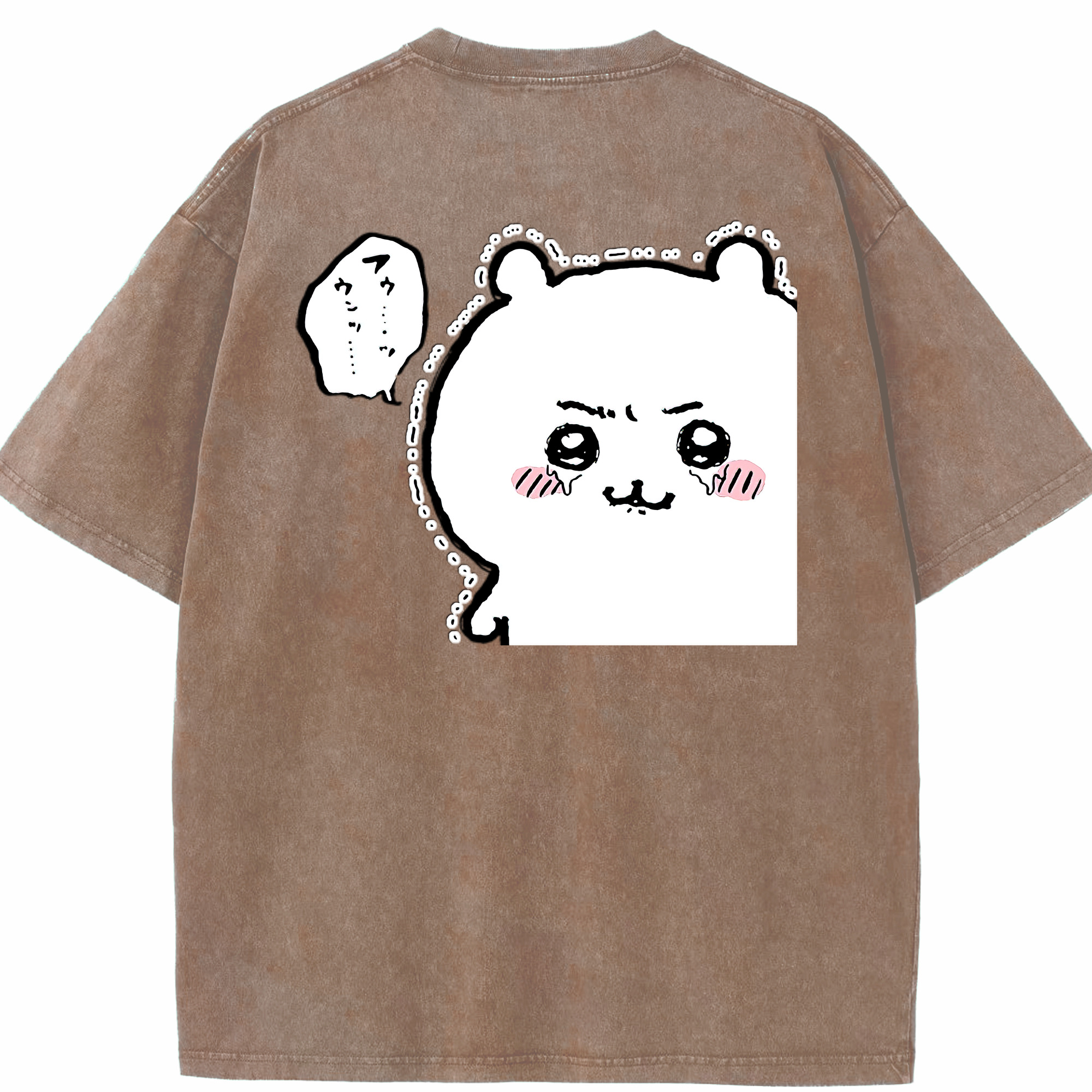 （画像用） ちいかわ ちいかわ Chii-kawa chiikawa 綿100% ヴィンテージ風 半袖Tシャツ（背面プリント）