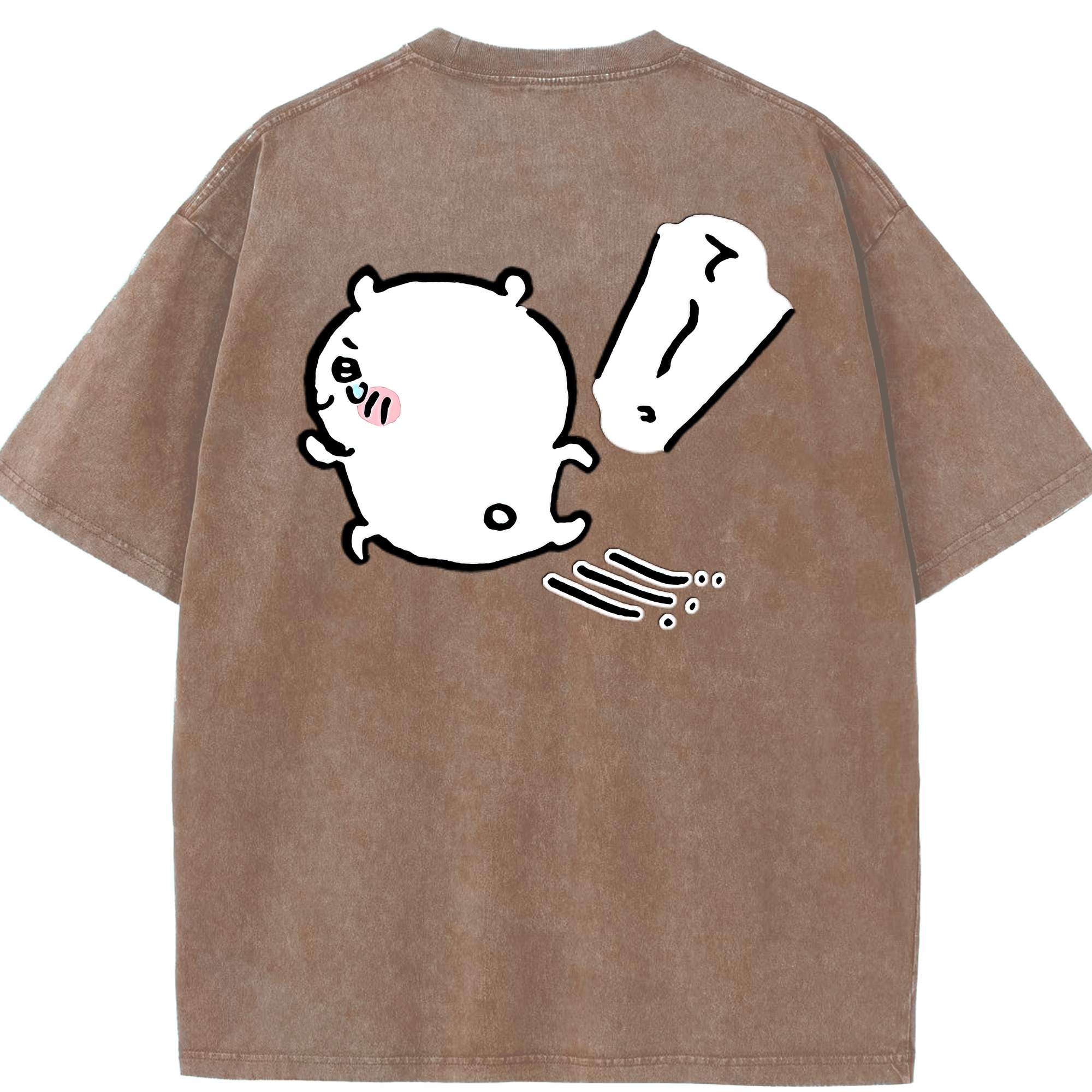 （画像用） ちいかわ ちいかわ Chii-kawa chiikawa 綿100% ヴィンテージ風 半袖Tシャツ（背面プリント）