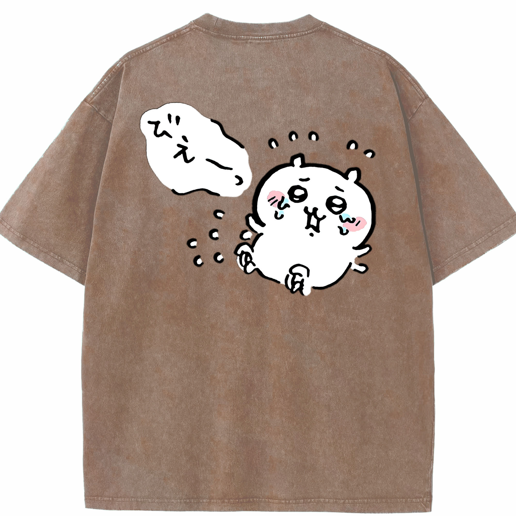 （画像用） ちいかわ ちいかわ Chii-kawa chiikawa 綿100% ヴィンテージ風 半袖Tシャツ（背面プリント）