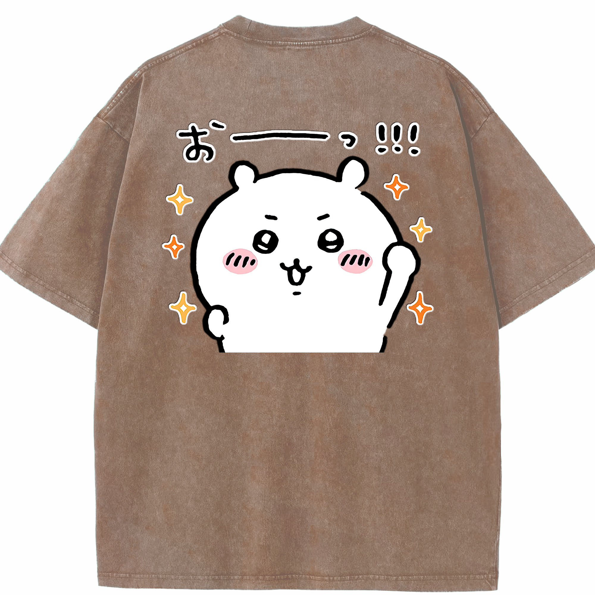 （画像用） ちいかわ ちいかわ Chii-kawa chiikawa 綿100% ヴィンテージ風 半袖Tシャツ（背面プリント）