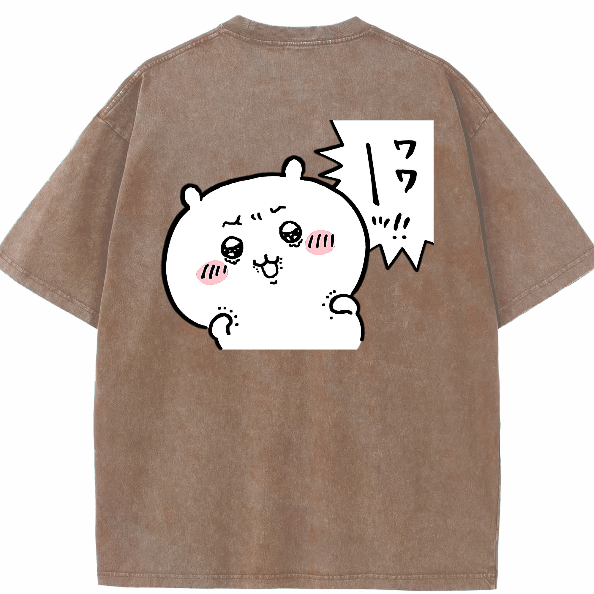 （画像用） ちいかわ ちいかわ Chii-kawa chiikawa 綿100% ヴィンテージ風 半袖Tシャツ（背面プリント）