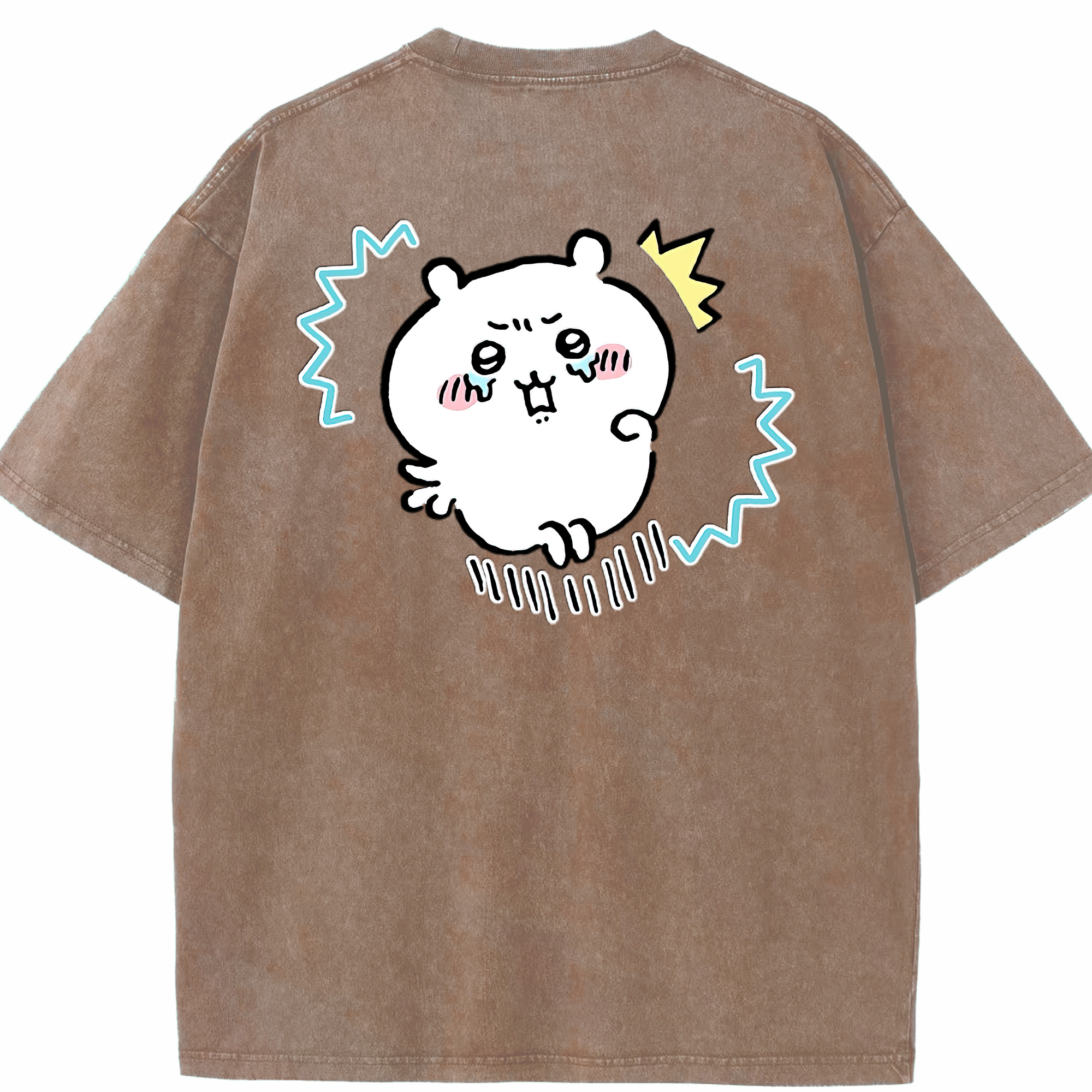 （画像用） ちいかわ ちいかわ Chii-kawa chiikawa 綿100% ヴィンテージ風 半袖Tシャツ（背面プリント）