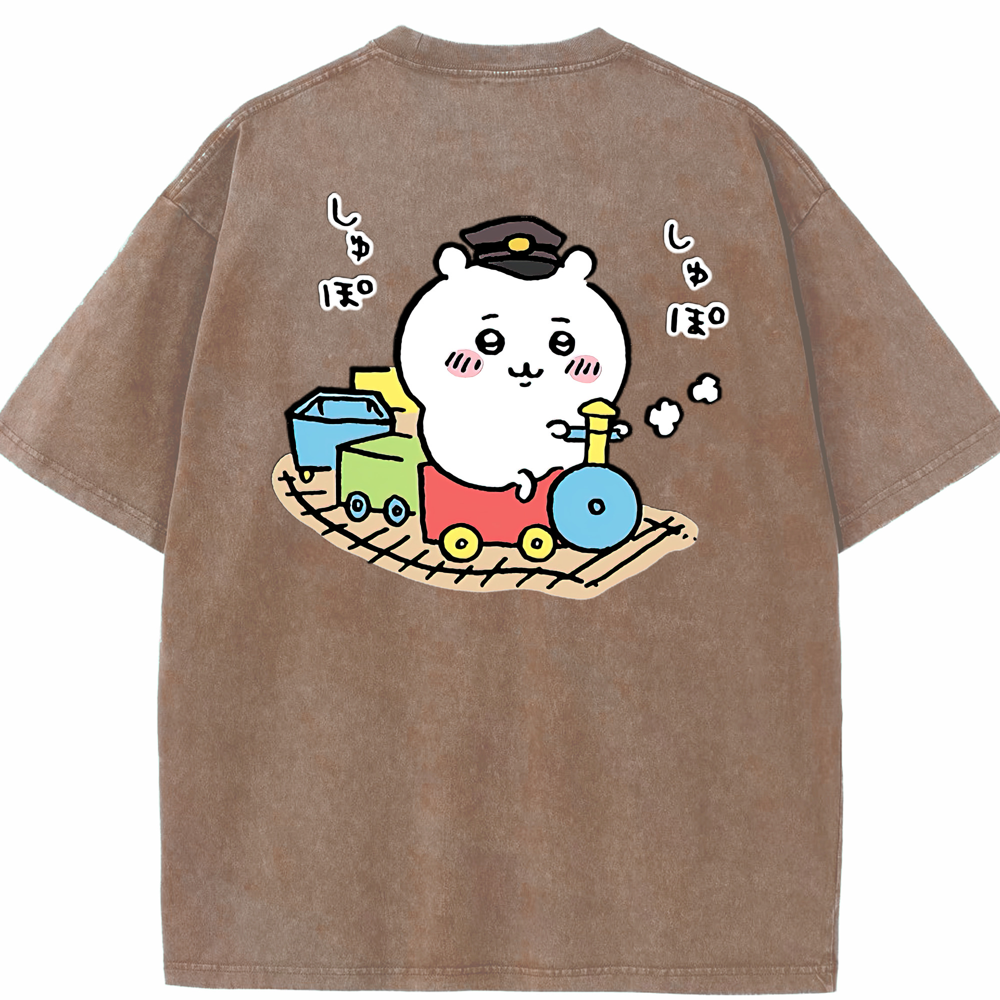 （画像用） ちいかわ ちいかわ Chii-kawa chiikawa 綿100% ヴィンテージ風 半袖Tシャツ（背面プリント）