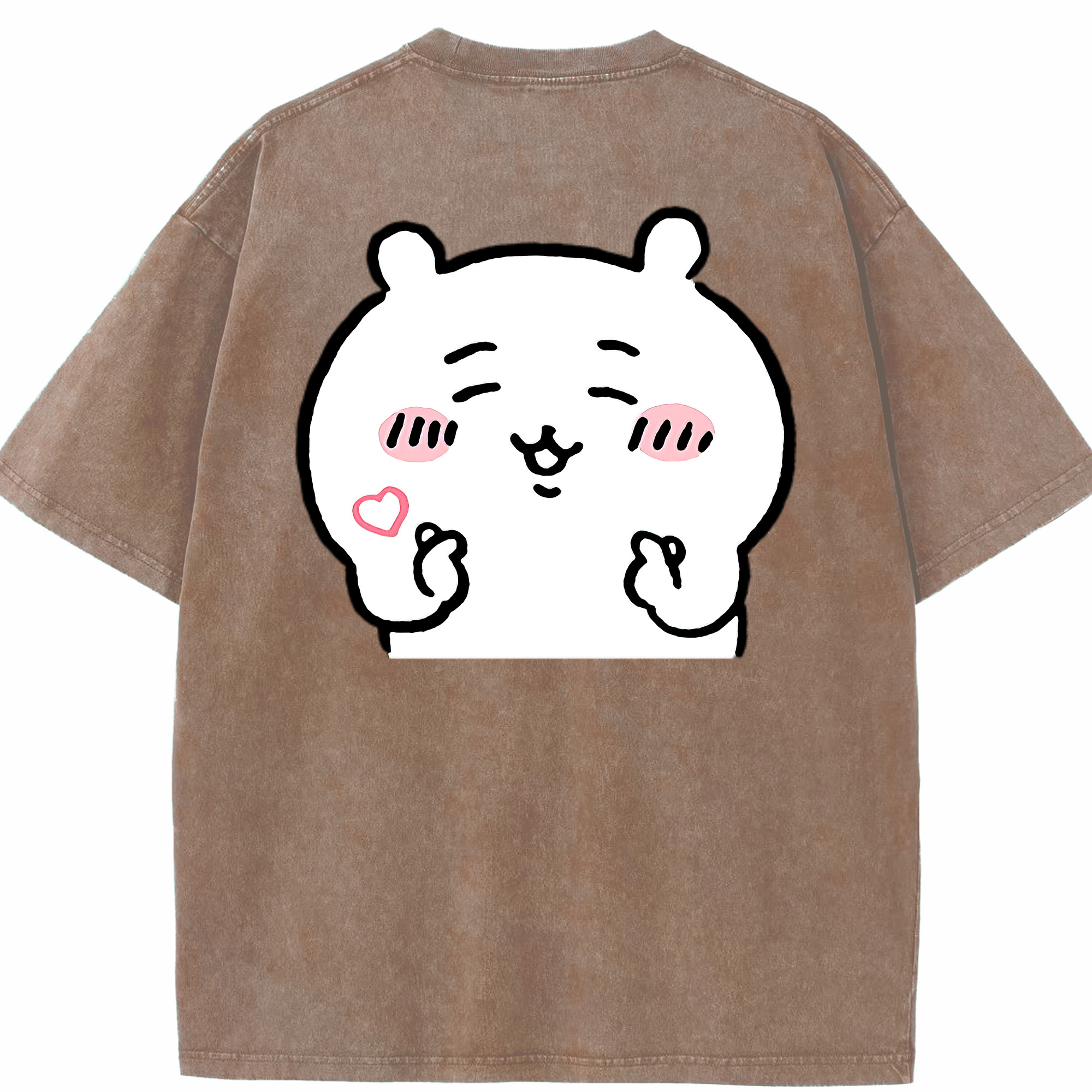 （画像用） ちいかわ ちいかわ Chii-kawa chiikawa 綿100% ヴィンテージ風 半袖Tシャツ（背面プリント）