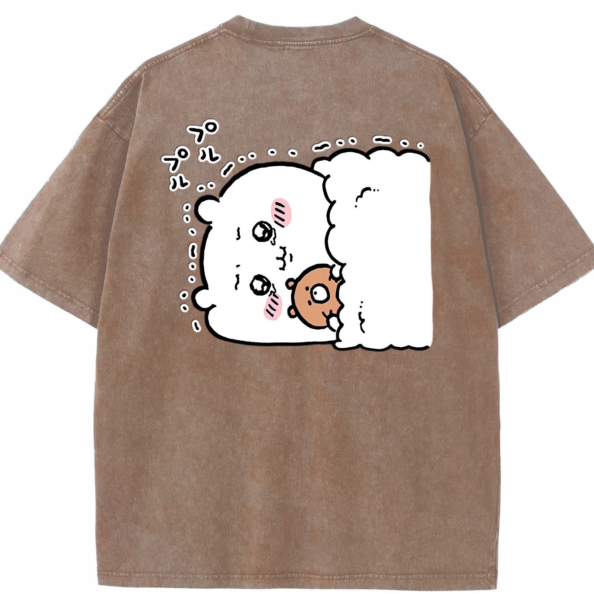 （画像用） ちいかわ ちいかわ Chii-kawa chiikawa 綿100% ヴィンテージ風 半袖Tシャツ（背面プリント）