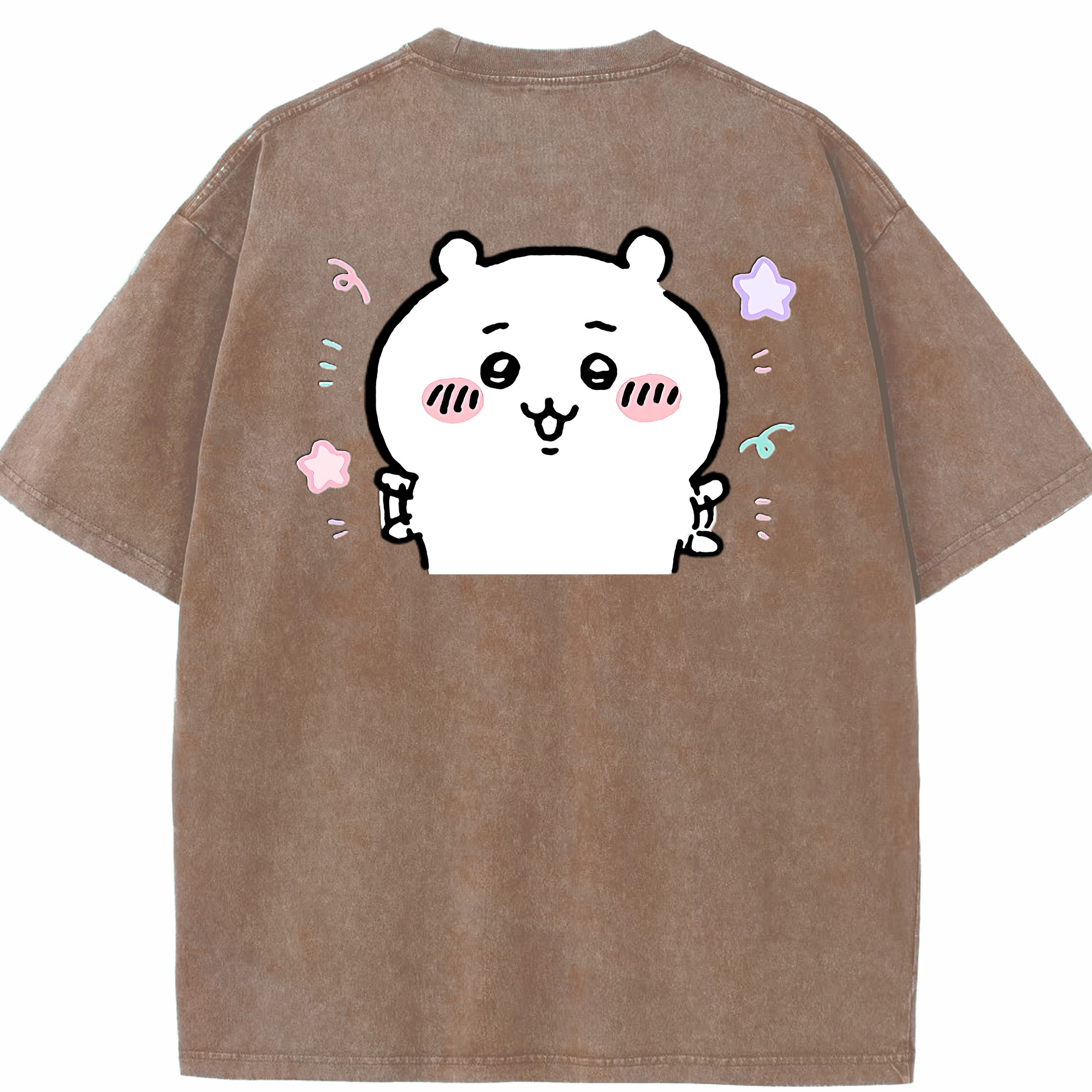 （画像用） ちいかわ ちいかわ Chii-kawa chiikawa 綿100% ヴィンテージ風 半袖Tシャツ（背面プリント）