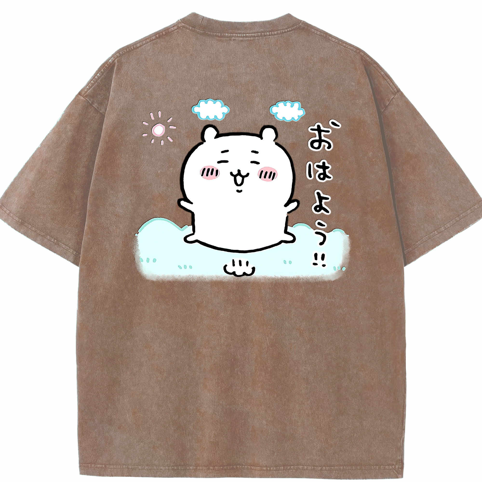 （画像用） ちいかわ ちいかわ Chii-kawa chiikawa 綿100% ヴィンテージ風 半袖Tシャツ（背面プリント）
