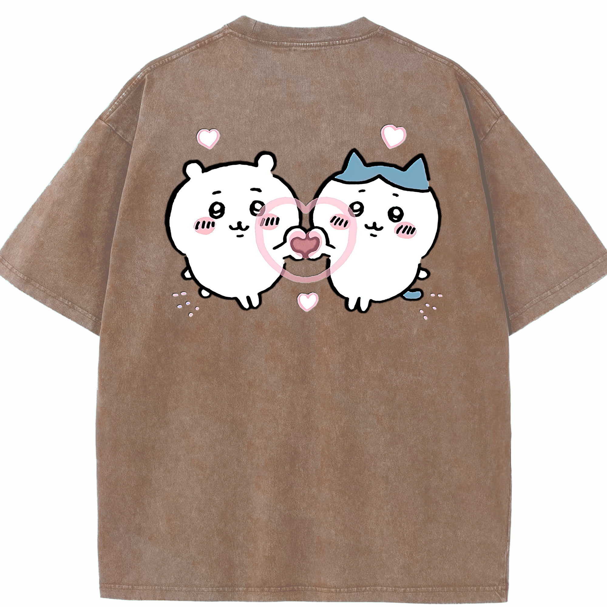 （画像用） ちいかわ ちいかわ Chii-kawa chiikawa 綿100% ヴィンテージ風 半袖Tシャツ（背面プリント）