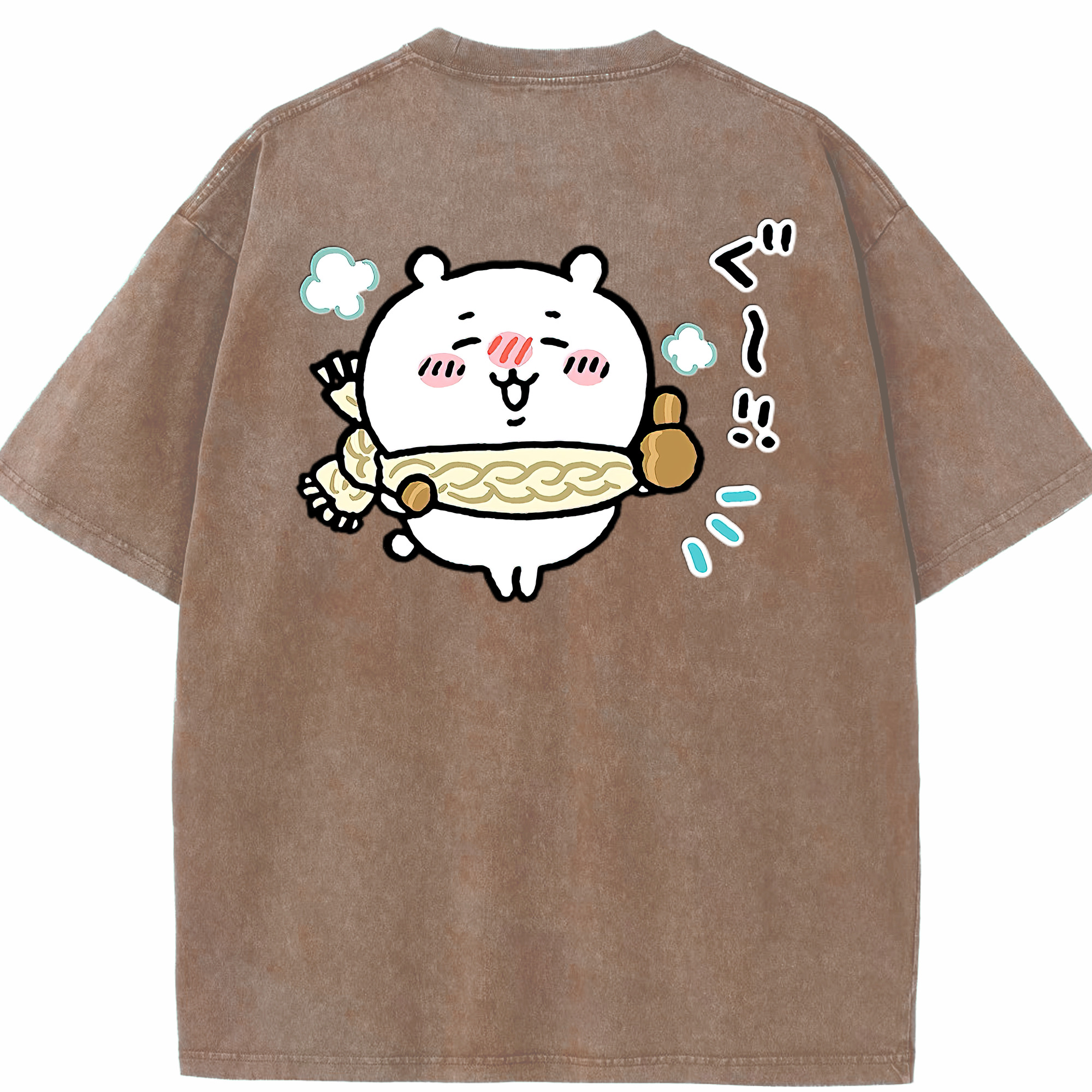 （画像用） ちいかわ ちいかわ Chii-kawa chiikawa 綿100% ヴィンテージ風 半袖Tシャツ（背面プリント）
