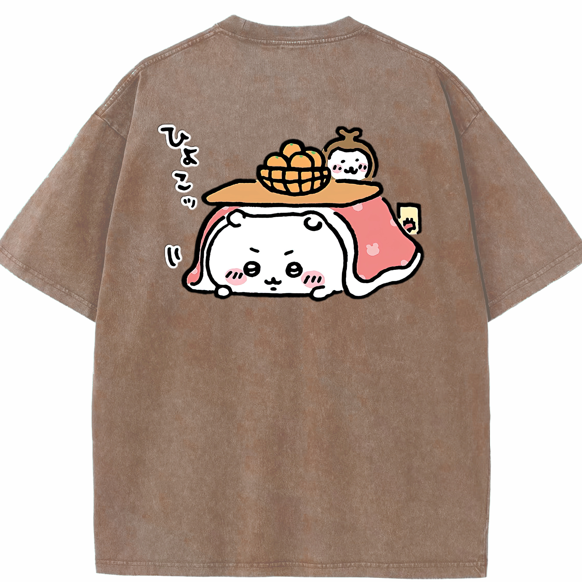 （画像用） ちいかわ ちいかわ Chii-kawa chiikawa 綿100% ヴィンテージ風 半袖Tシャツ（背面プリント）