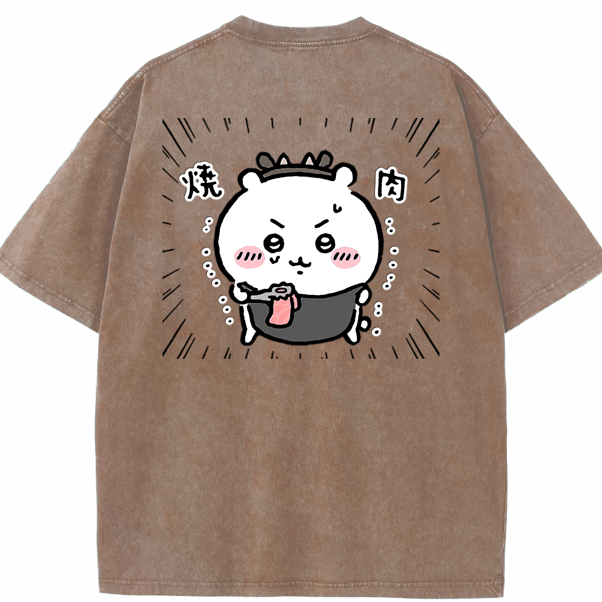 （画像用） ちいかわ ちいかわ Chii-kawa chiikawa 綿100% ヴィンテージ風 半袖Tシャツ（背面プリント）