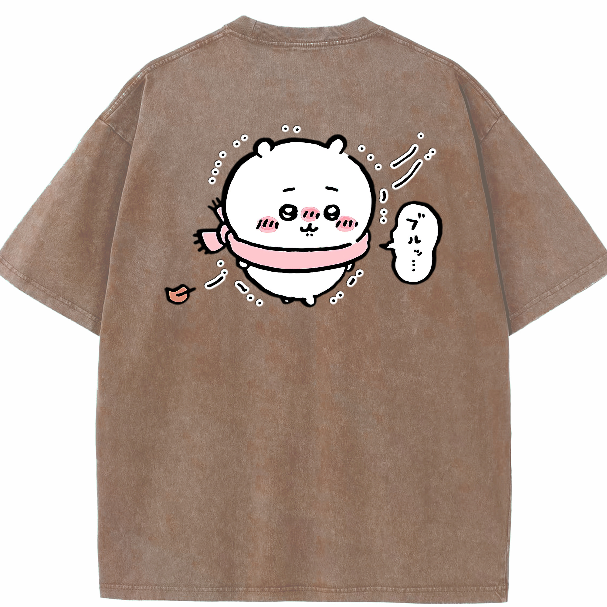 （画像用） ちいかわ ちいかわ Chii-kawa chiikawa 綿100% ヴィンテージ風 半袖Tシャツ（背面プリント）