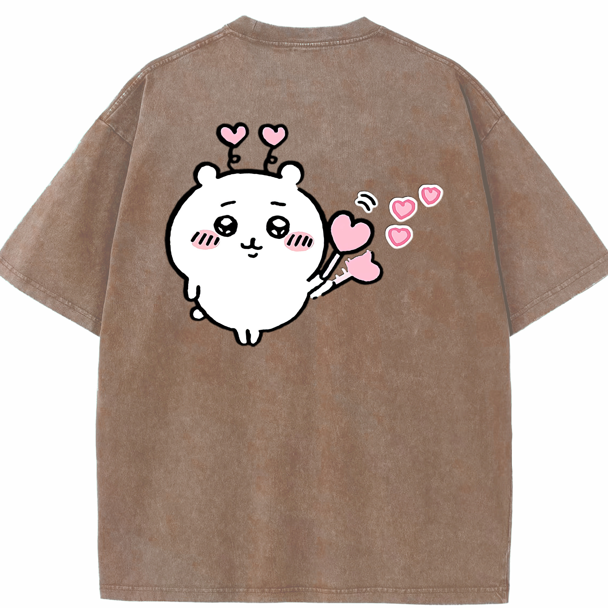 （画像用） ちいかわ ちいかわ Chii-kawa chiikawa 綿100% ヴィンテージ風 半袖Tシャツ（背面プリント）